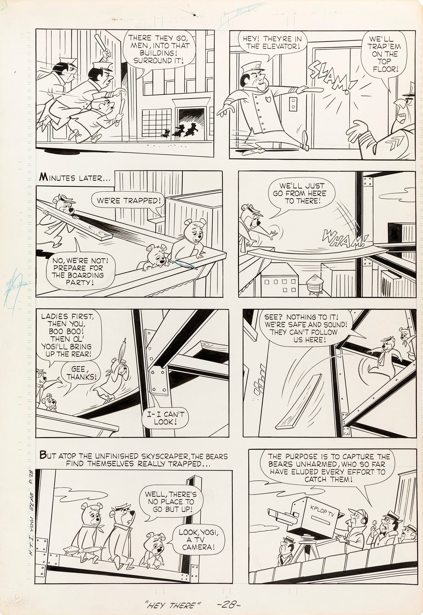 Eisenberg Harvey - "Hey There, It ’s Yogi Bear", 1964: Eisenberg Harvey - "Hey There, It ’s Yogi Bear", 1964 ITA matita e china su cartoncino, 45,5 x 66 cm Tavola originale realizzata da Eisenberg per "Hey There, It ’s Yogi Bear&#