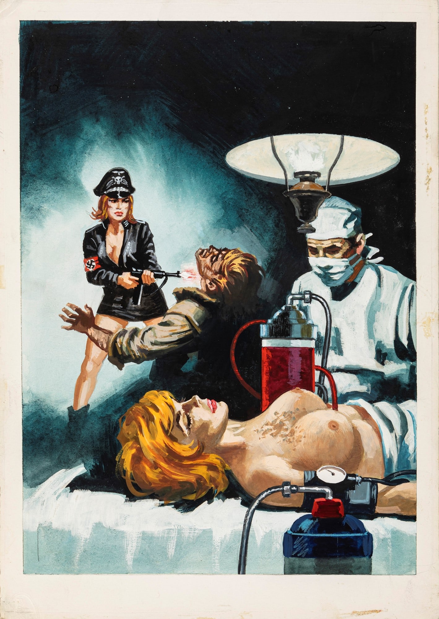 Studio Rosi - "Hessa - Il figlio di Hitler", 1971: Studio Rosi - "Hessa - Il figlio di Hitler", 1971 ITA tempera su cartone, 22,5 x 31,5 cm Originale di copertina realizzato dallo Studio Rosi per "Il figlio di Hitler", edito su Hessa