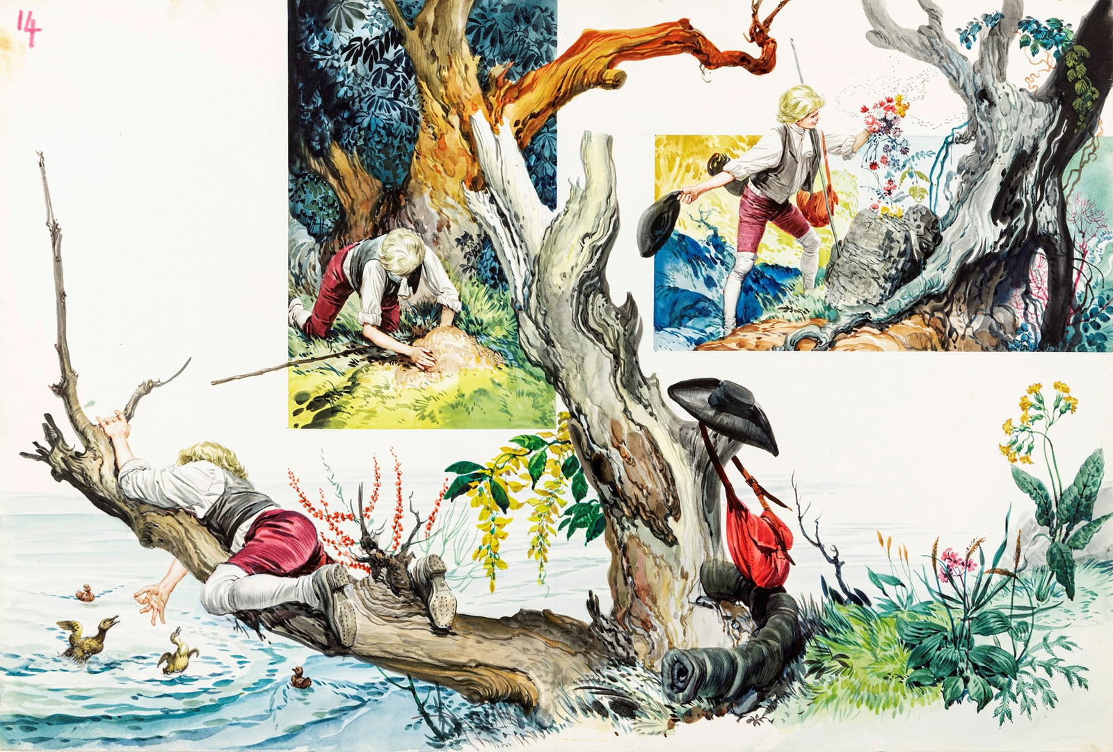 Ferri (Rino Ferrari) - "The Enchanted Princess", 1966: Ferri (Rino Ferrari) - "The Enchanted Princess", 1966 ITA tempera su cartone, 54 x 36,5 cm Illustrazione originale realizzata da Ferri per la fiaba "La principessa incantata" edita ne