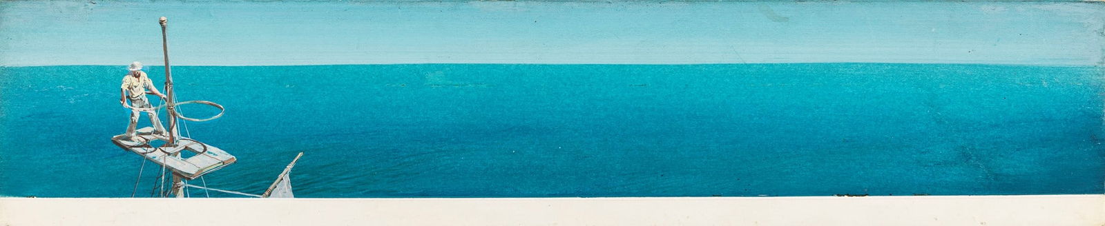 Riga, Diego e Dale (Giorgio De Gaspari) - "Moby Dick", 1965: Riga, Diego e Dale (Giorgio De Gaspari) - "Moby Dick", 1965 ITA tempera su cartone, 50 x 10,5 cm Illustrazione originale realizzata da De Gaspari per il romanzo "Moby Dick" di Herman