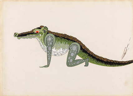 Erté (Romain De Tirtoff) - "Un Monstre", 1935: Erté (Romain De Tirtoff) - "Un Monstre", 1935 ITA tempera su cartoncino, 38 x 28 cm Disegno originale realizzato da Erté nel 1935 per i costumi di una rappresentazione teatrale.