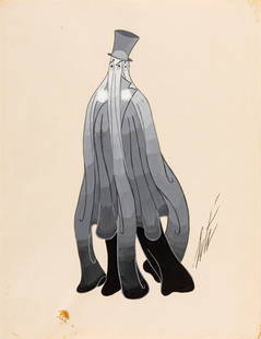 Erté (Romain De Tirtoff) - "Personnage mystérieux", 1940: Erté (Romain De Tirtoff) - "Personnage mystérieux", 1940 ITA tempera su cartoncino, 24,5 x 32 cm Disegno originale realizzato da Erté nel 1940 per i costumi di una