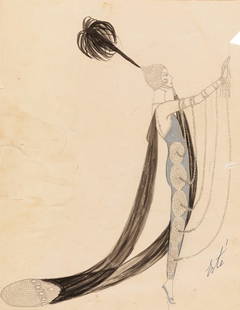 Erté (Romain De Tirtoff) - "Bal de l‘opéra", anni ‘10: Erté (Romain De Tirtoff) - "Bal de l‘opéra", anni ‘10 ITA matita, china e tempera su cartoncino, 22 x 29 cm Disegno originale realizzato da Erté durante gli anni