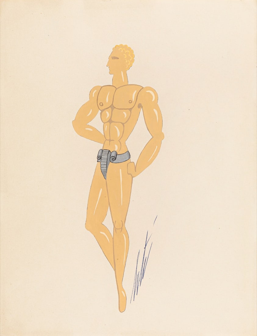 Erté (Romain De Tirtoff) - "Le Rêve (L‘Homme de Rêve)", 1940: Erté (Romain De Tirtoff) - "Le Rêve (L‘Homme de Rêve)", 1940 ITA tempera su cartoncino, 25 x 33 cm Disegno originale realizzato da Erté nel 1940 per i costumi di una rappres