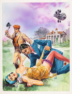 Aller (Giovanni Alessandri) - "Storie Blu - Errore fatale", 1989: Aller (Giovanni Alessandri) - "Storie Blu - Errore fatale", 1989 ITA tempera su cartone, 29 x 38,5 cm Originale di copertina realizzato da Aller per "Errore fatale", edito su Storie