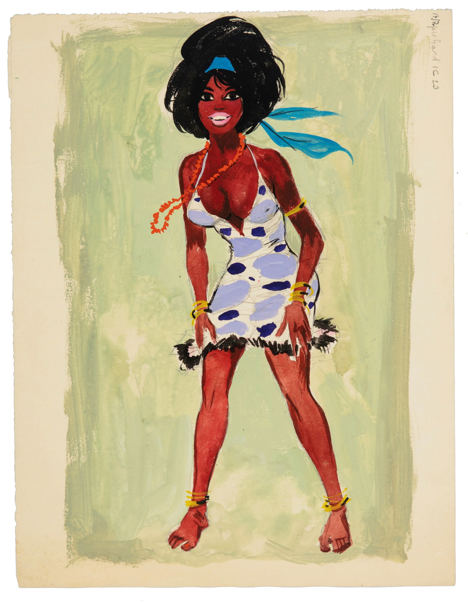 Pichard Georges - "V Magazine", anni 60: Pichard Georges - "V Magazine", anni 60 ITA tempera su cartoncino, 25 x 32,5 cm Originale di copertina realizzato da Pichard nei primi anni ‘60 per la rivista francese V Magazine. Picco