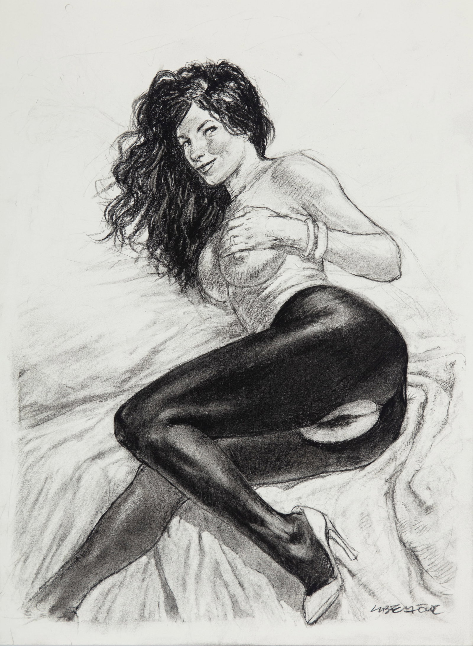 Liberatore Tanino - "Nudo", anni 2000: Liberatore Tanino - "Nudo", anni 2000 ITA matita e carboncino su cartoncino, 30 x 40,5 cm Lievi pieghe. Firmato. ________________________________________________________________ ENG pencil and