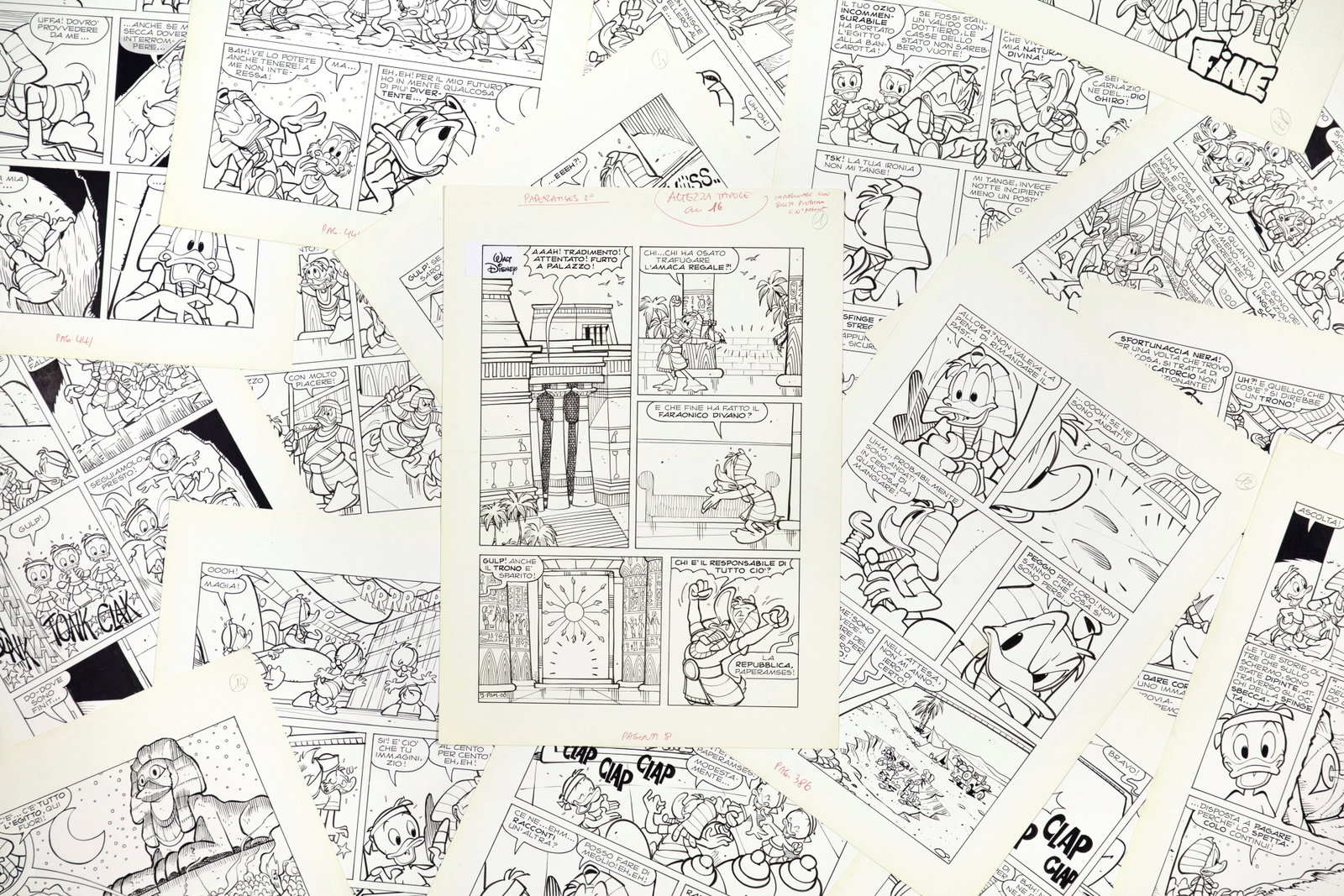 Deiana Salvatore - "Paperamses", 2000: Deiana Salvatore - "Paperamses", 2000 ITA matita e china su cartoncino, 25 x 35 cm Storia completa composta da 17 tavole originali realizzate da Deiana per "Paperamses", una delle cele