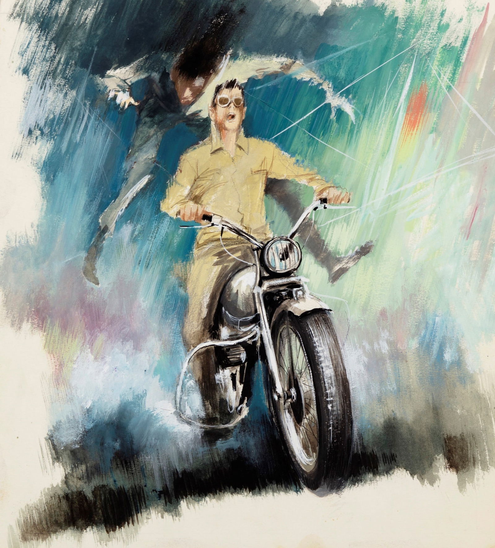 Durand Paul - "5 tours de magiciens (5 magician‘s tricks)", 1970: Durand Paul - "5 tours de magiciens (5 magician‘s tricks)", 1970 ITA tempera su cartone31 x 34 cm Illustrazione originale realizzata da Durand per il romanzo "5 tours de magiciens&#