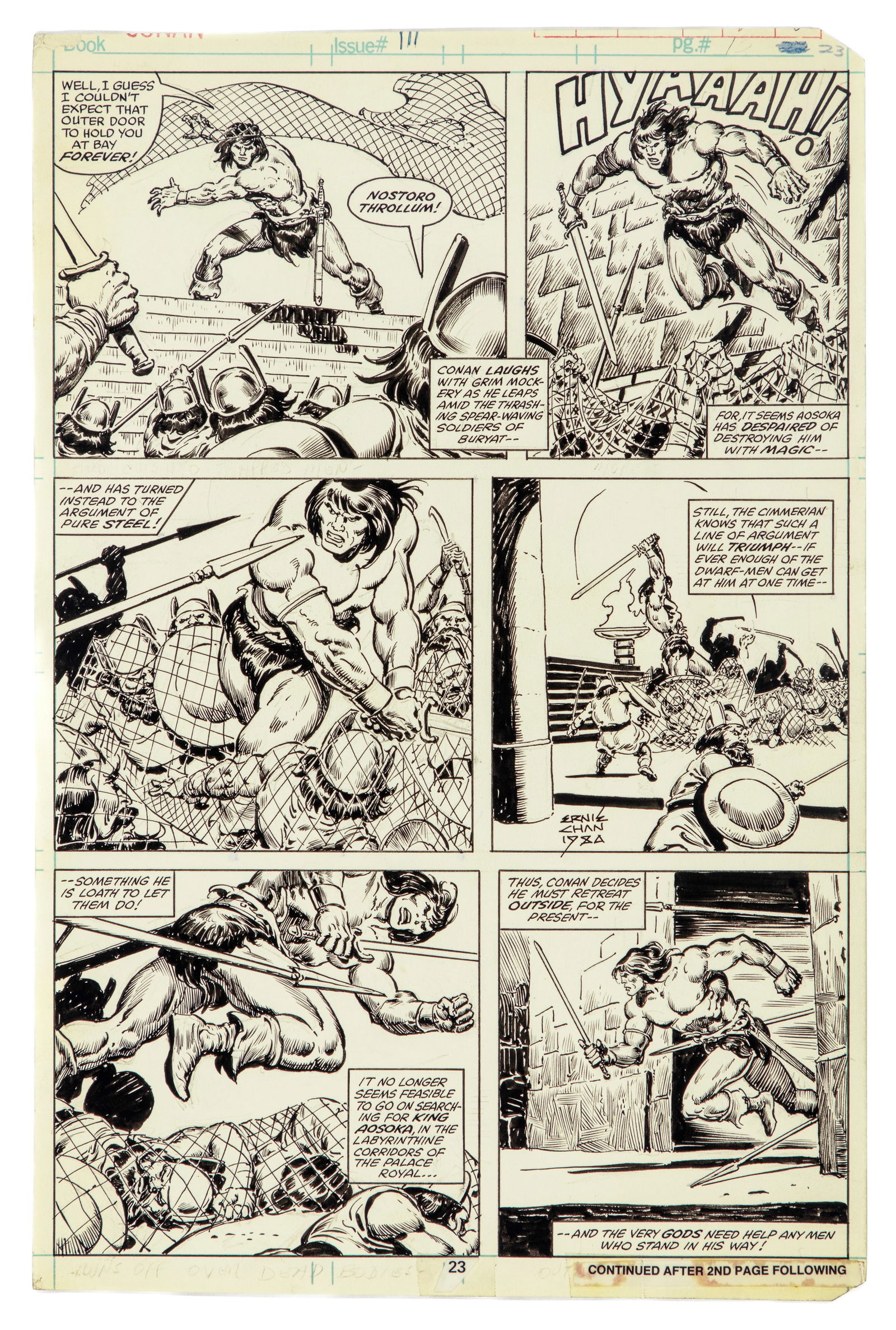 Chan Ernie - "Conan the Barbarian - Cimmerian...Against a City!", 1980 (1 of 2)