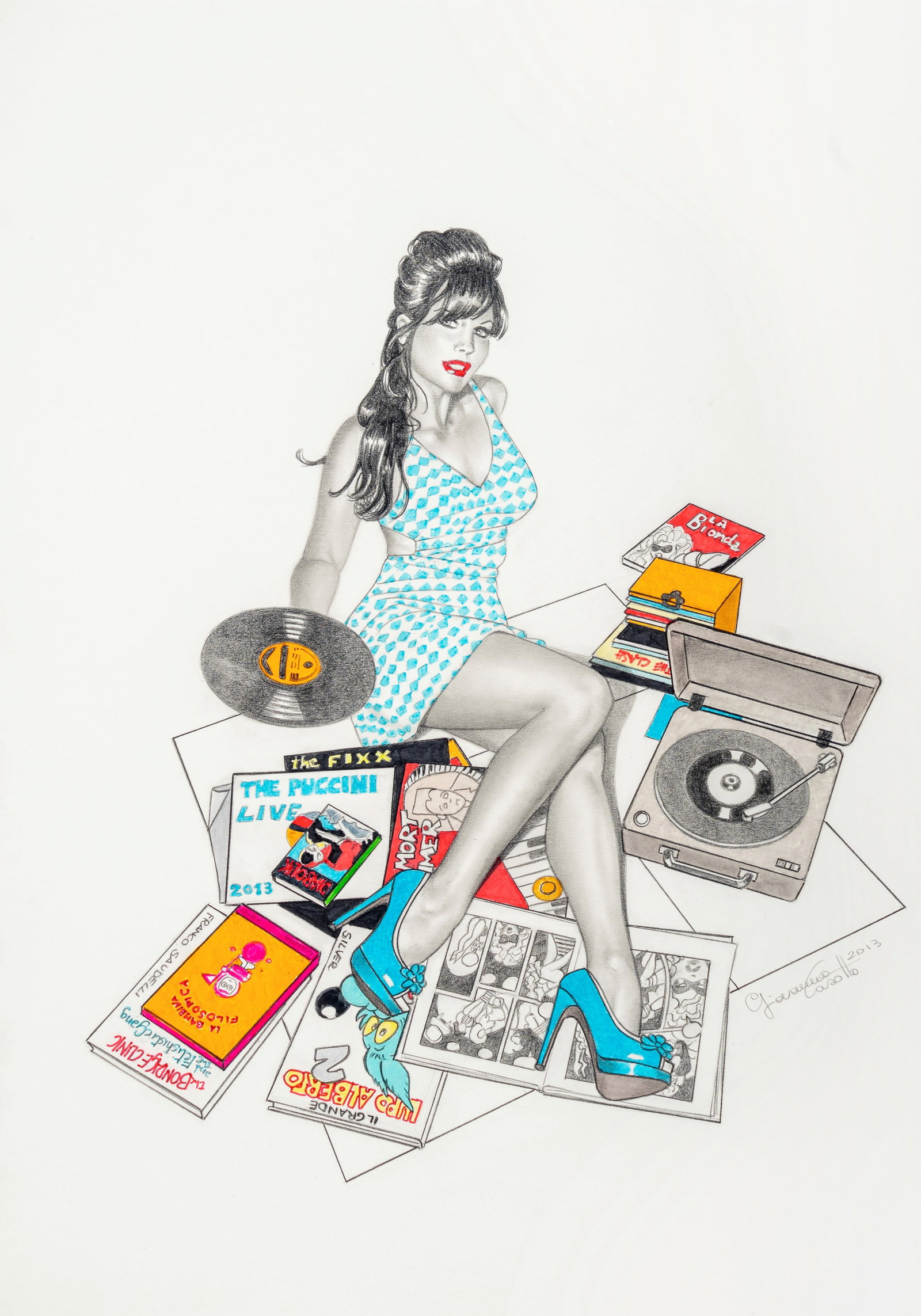 Casotto Giovanna - "Giovanna", 2013: Casotto Giovanna - "Giovanna", 2013 ITA tecnica mista su cartoncino25 x 35 cm Illustrazione originale realizzata dalla Casotto nel 2010, uno splendido autoritratto della maestra indiscussa del