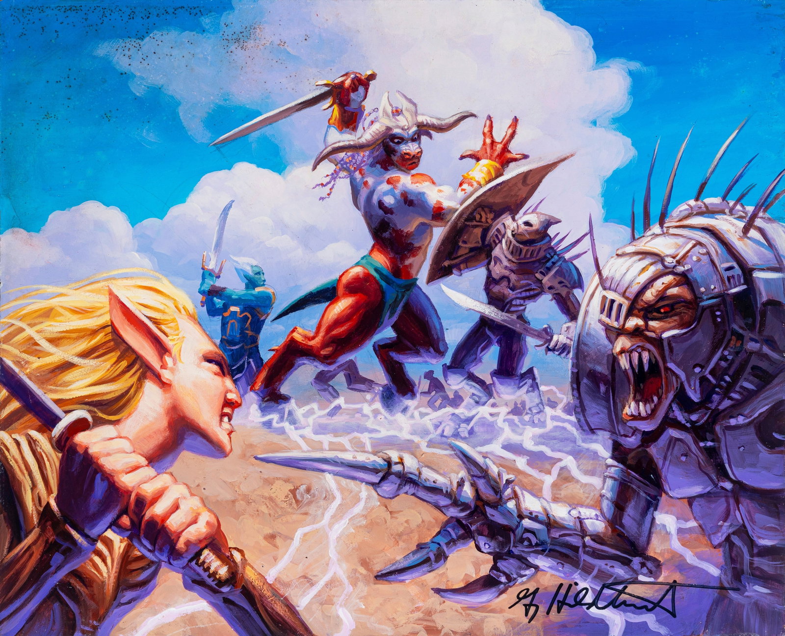 Hildebrandt Greg & Tim - "MTG - Powerstone Minefield", 2001: Hildebrandt Greg & Tim - "MTG - Powerstone Minefield", 2001 ITA acrilici su legno, 34,5 x 28 cm Dipinto originale realizzato dai fratelli Hildebrandt per la carta Magic The Gathering "
