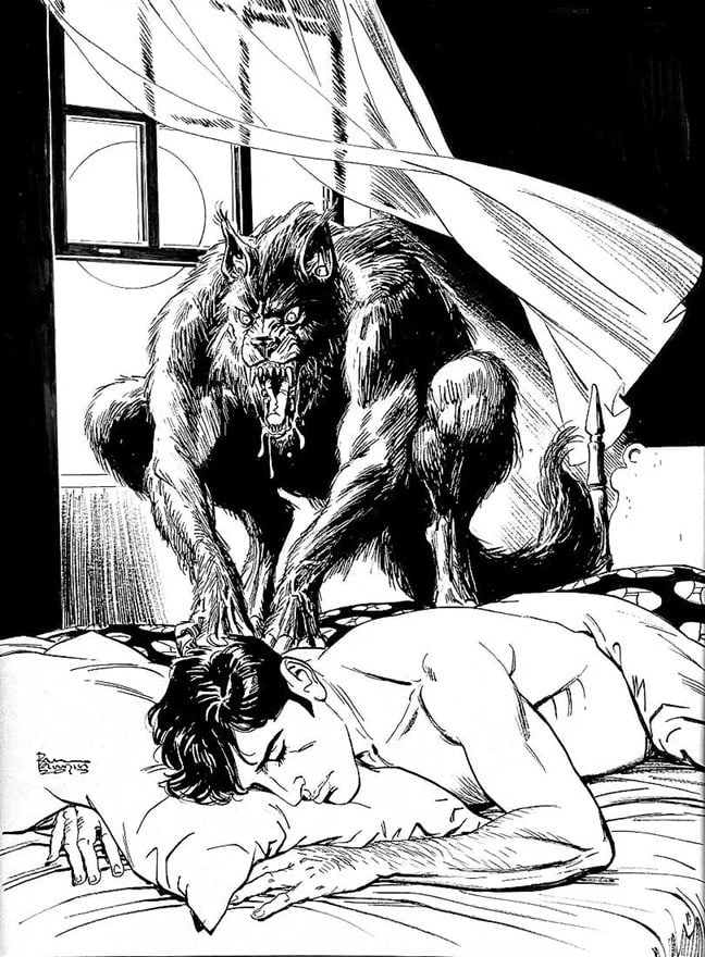 Brindisi Bruno - "Dylan Dog - L‘ultimo plenilunio", 2013: Brindisi Bruno - "Dylan Dog - L‘ultimo plenilunio", 2013 ITA matita e china su cartoncino30 x 40 cm Originale di copertina realizzato da Brindisi per Dylan Dog: Collezione storica a colo