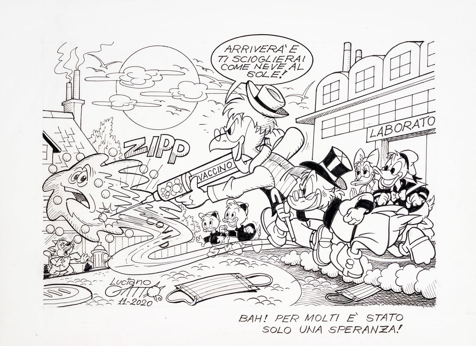 Gatto Luciano - "Archimede e il vaccino ", 2020 (1 of 1)