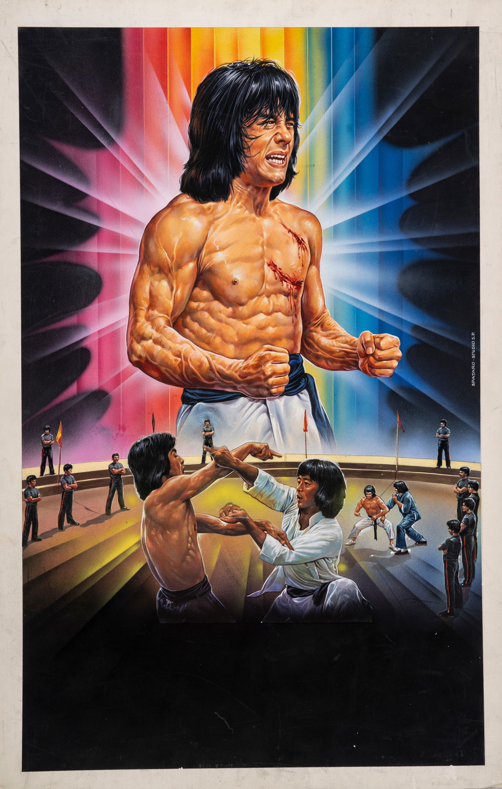 Spataro Salvatore - "To Kill with Intrigue", 1977: Spataro Salvatore - "To Kill with Intrigue", 1977 ITA tempera su cartone, 42,5 x 67 cm Bozzetto originale realizzato da Spataro per la locandina ufficiale del film "To Kill with Intrigue&