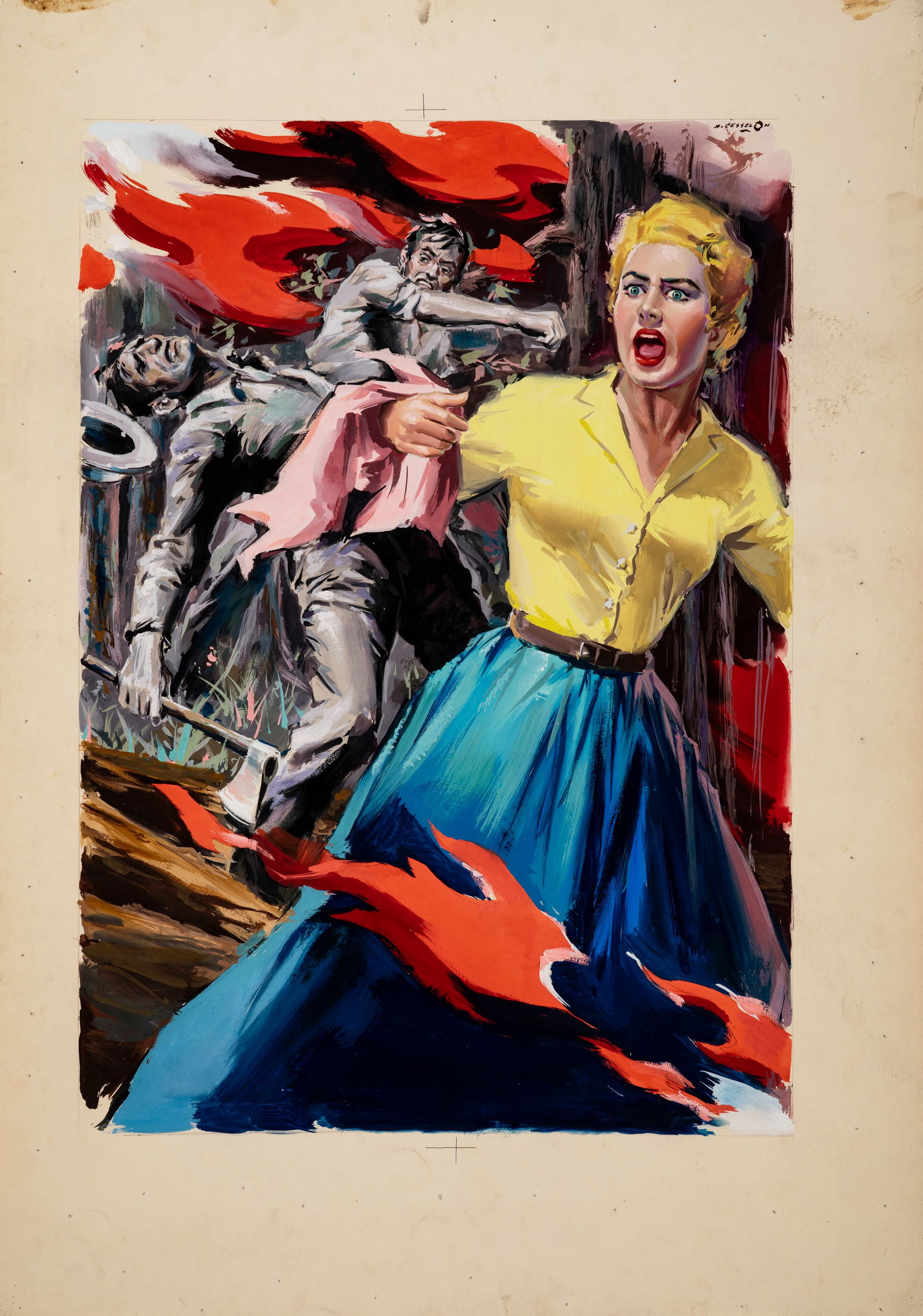 Cesselon Angelo - "Fiamme sulla grande foresta (Spoilers of the Forest)", 1957 (1 of 1)