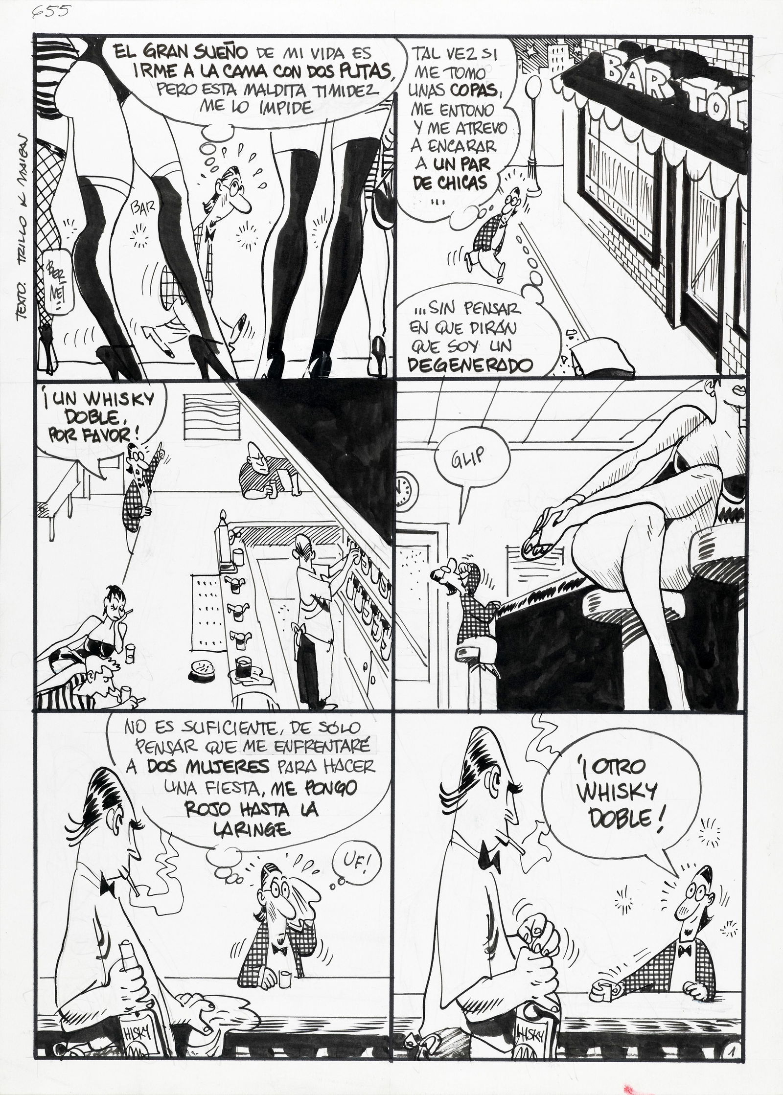 Bernet Jordi - "Chiara di notte", anni ‘90: Bernet Jordi - "Chiara di notte", anni ‘90 ITA matita e china su cartoncino, 28 x 39 cm ciascuno Storia completa composta di 2 tavole originali realizzate da Bernet per l’avventura