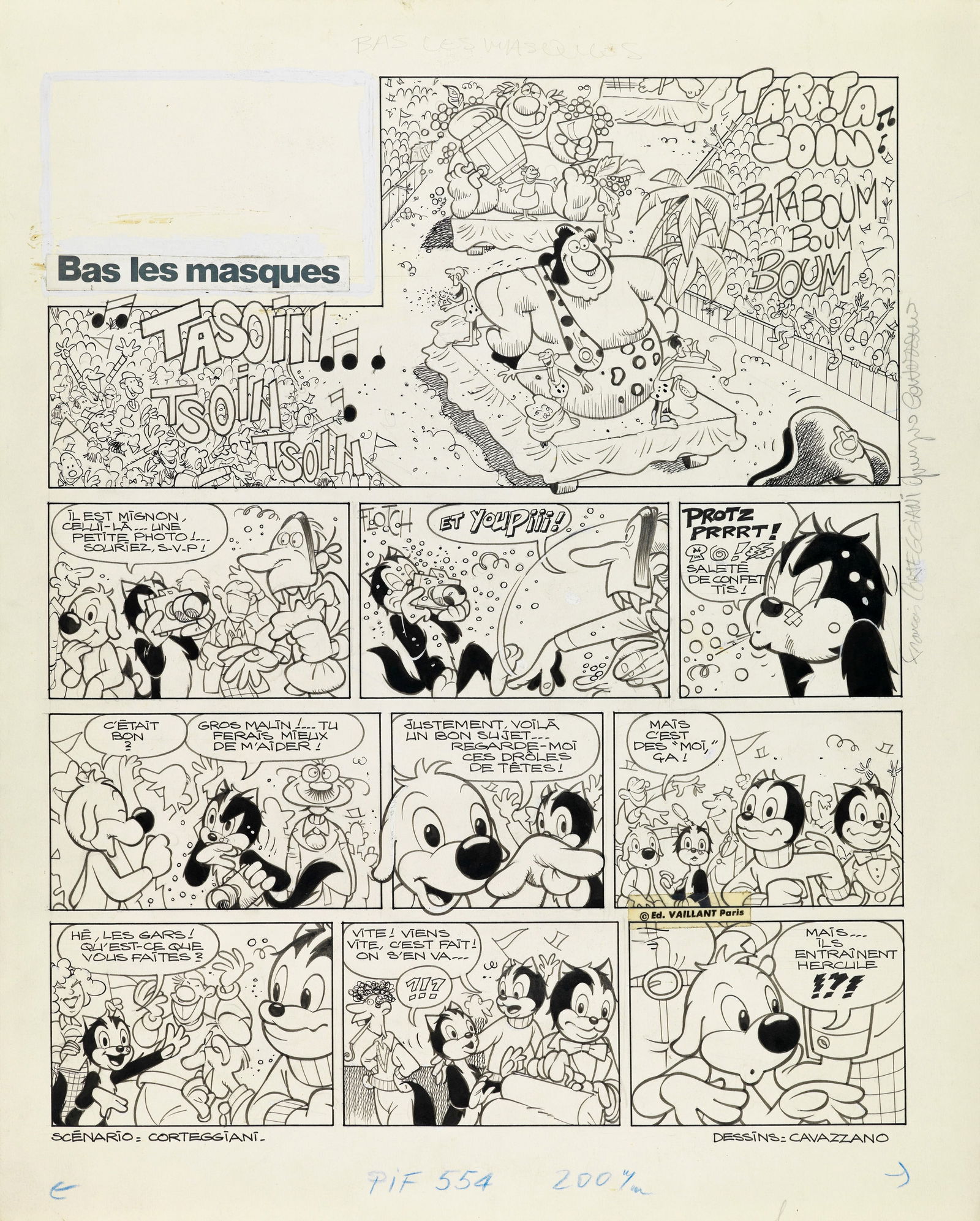 Cavazzano Giorgio - "Pif - Bas les masques", 1979 (1 of 1)