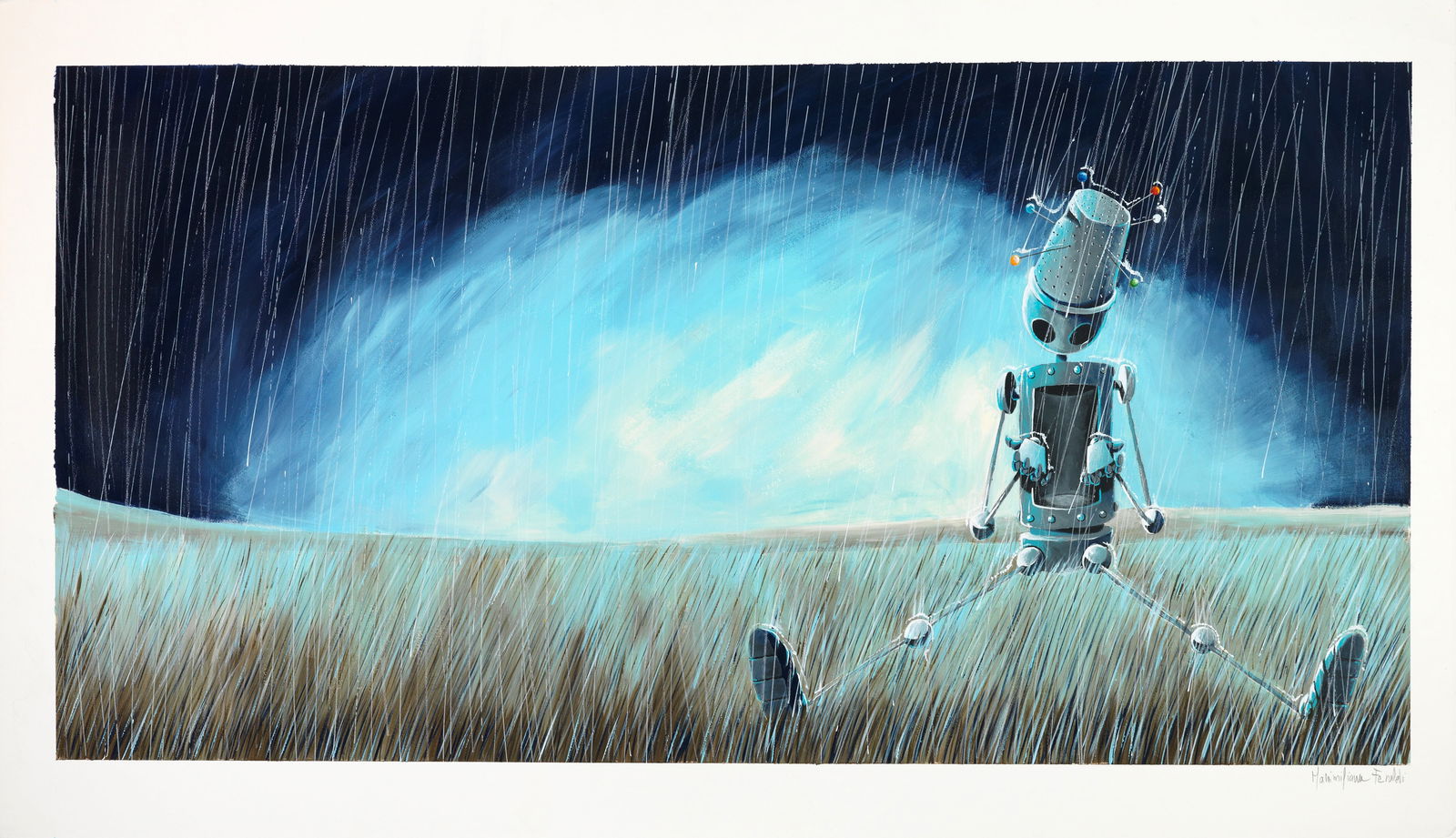 Feroldi Massimiliano - "Oz", 2019: Feroldi Massimiliano - "Oz", 2019 ITA tempera su cartoncino, 76 x 44 cm Illustrazione originale realizzata da Feroldi per il volume "Oz", edito da 001 Edizioni nel 2019.