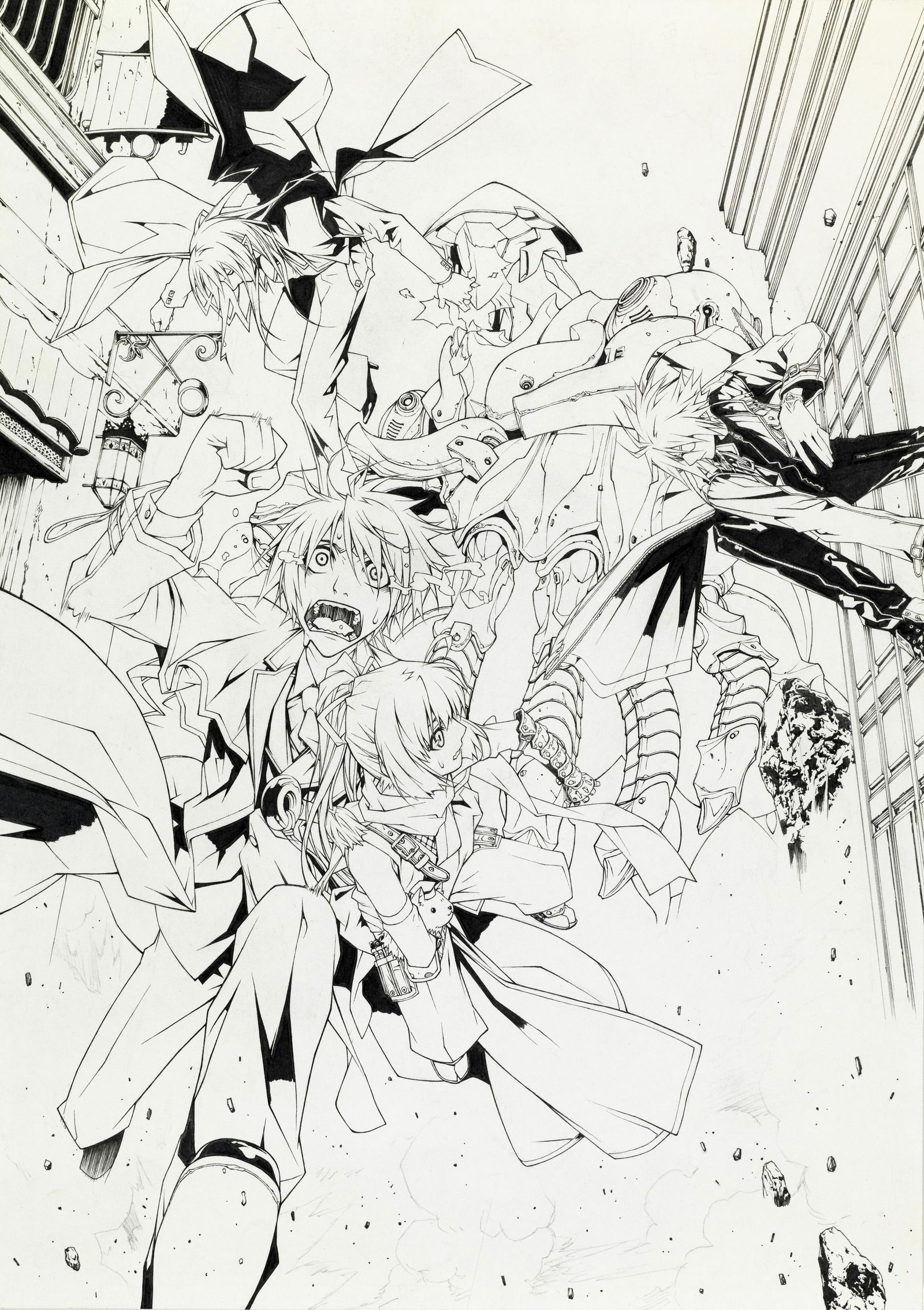 Kanai Ryo - "Magical City Knights", anni 2000: Kanai Ryo - "Magical City Knights", anni 2000 ITA matita e china su cartoncino, 21 x 29,5 cm Preliminare di copertina realizzato dal mangaka giapponese Ryo Kanai per "Magical City Knights