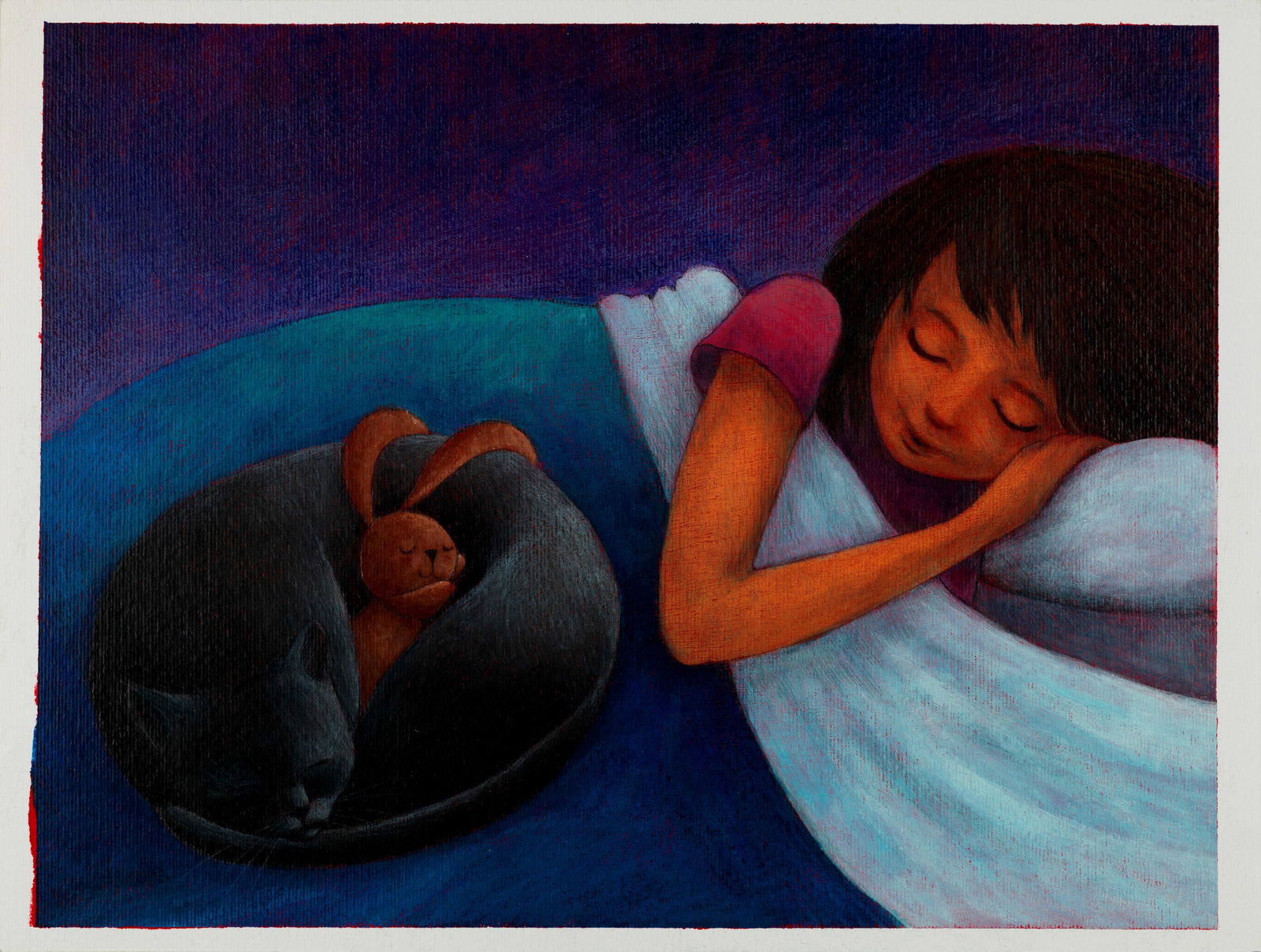 Khoury Sarah - "Ciacio in campagna", 2016: Khoury Sarah - "Ciacio in campagna", 2016 ITA pastelli a cera su cartoncino, 40 x 30 cm Illustrazione originale realizzata dalla Khoury per il volume "Ciacio in campagna", edito da La