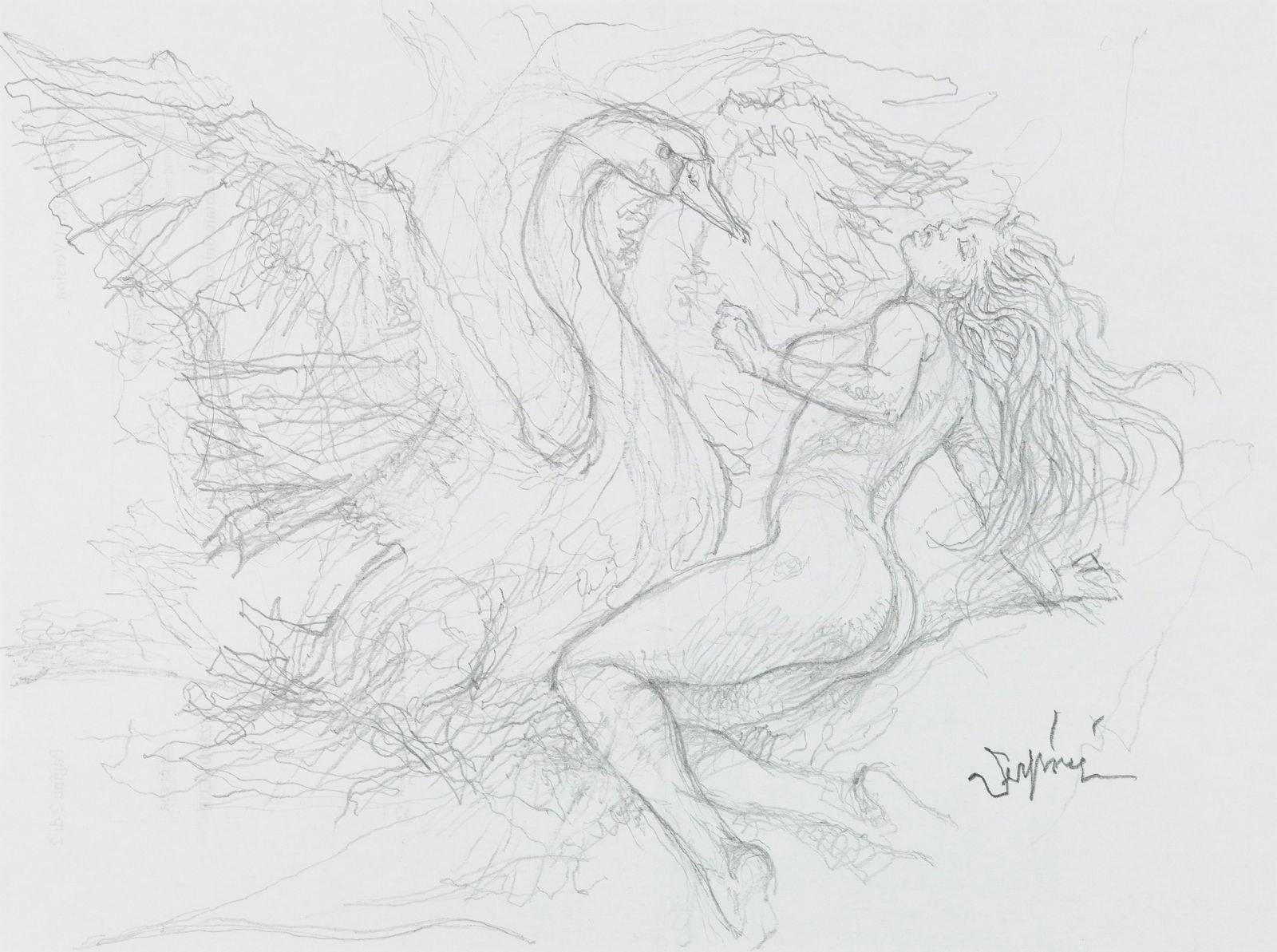 Serpieri Paolo Eleuteri - "Druuna", anni 2010: Serpieri Paolo Eleuteri - "Druuna", anni 2010 ITA matita su carta, 28 x 21 cm Lieve piega verticale al centro. Firmato.________________________________________________________________ENG 