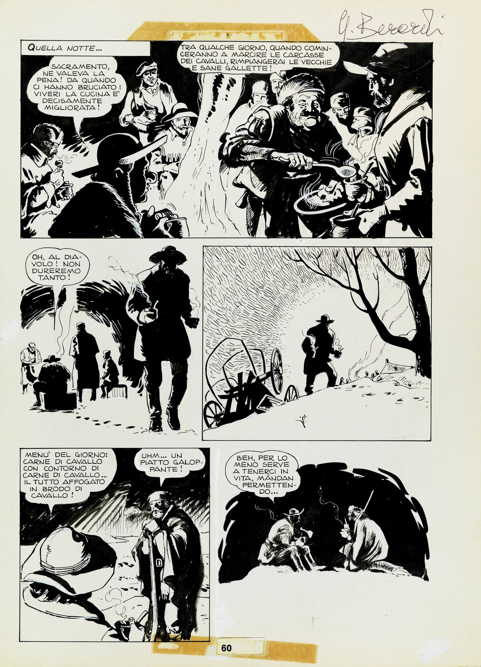 Milazzo Ivo - "Ken Parker - Lungo Fucile", 1977: Milazzo Ivo - "Ken Parker - Lungo Fucile", 1977 ITA matita e china su cartoncino30,5 x 42,5 cm Tavola originale realizzata da Milazzo per "Lungo Fucile" edita su Ken Parker n. 1