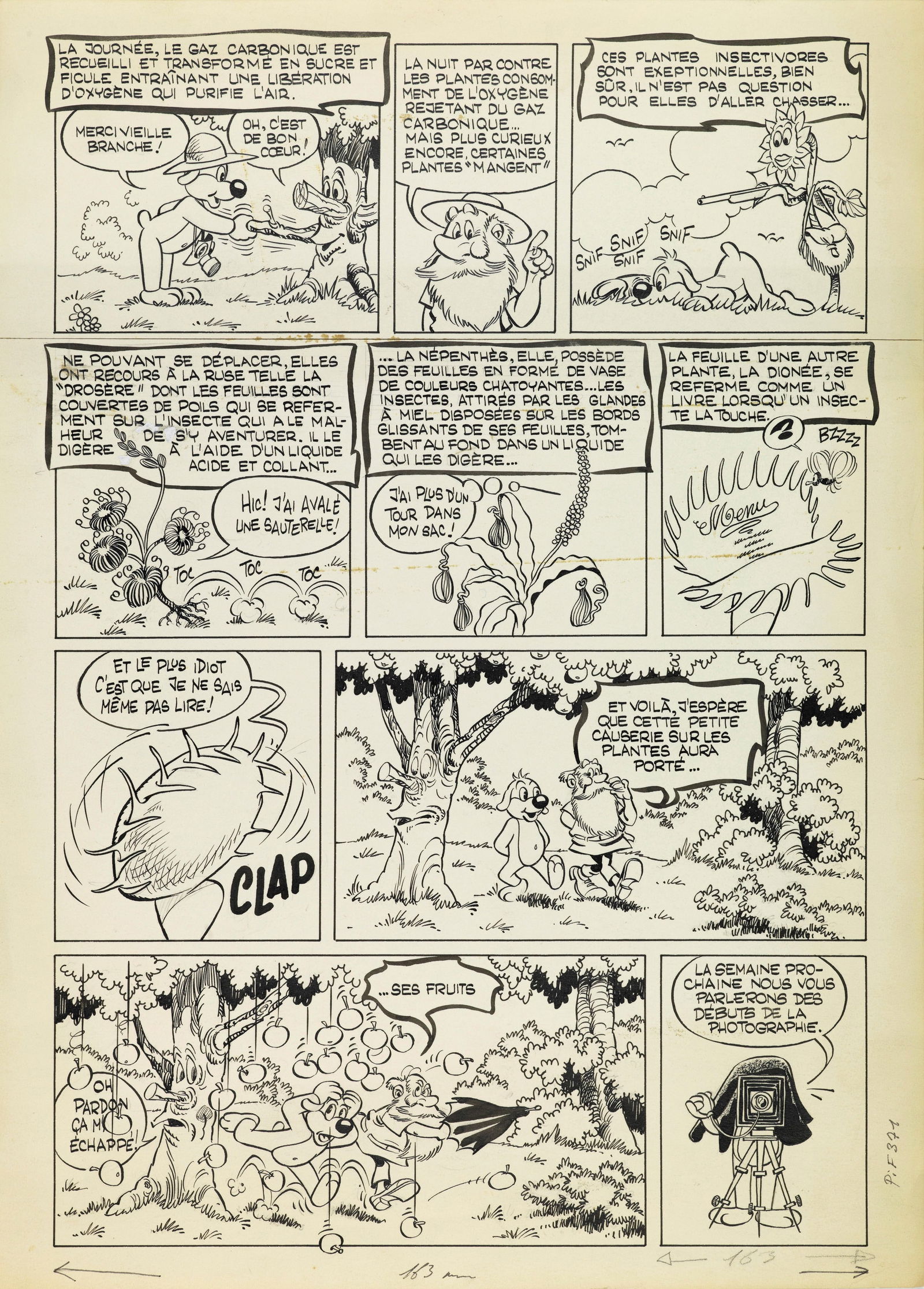 Motti Michel - "Pif", 1976: Motti Michel - "Pif", 1976 ITA matita e china su cartoncino31,5 x 43,5 cm Tavola originale realizzata da Motti per un‘avventura di "Pif", edita in Francia sulle pagine della riv