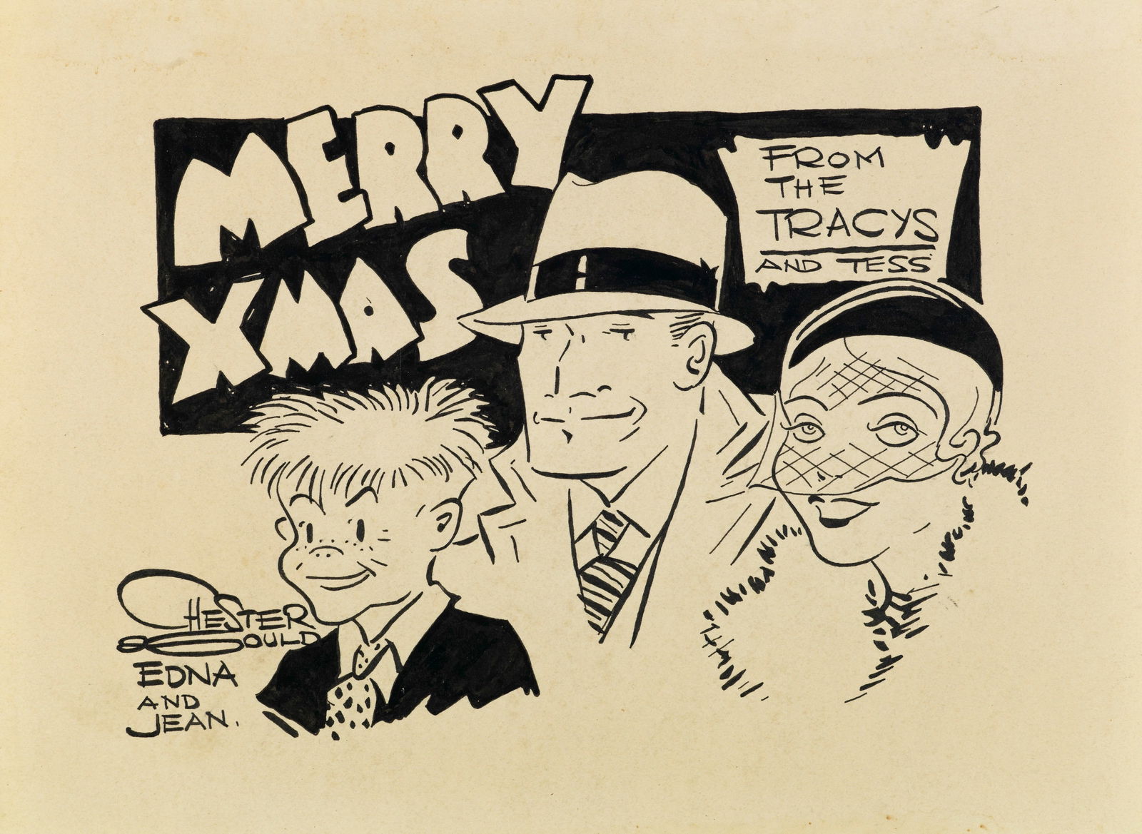 Gould Chester - "Dick Tracy Christmas Card", 1933 (1 of 2)