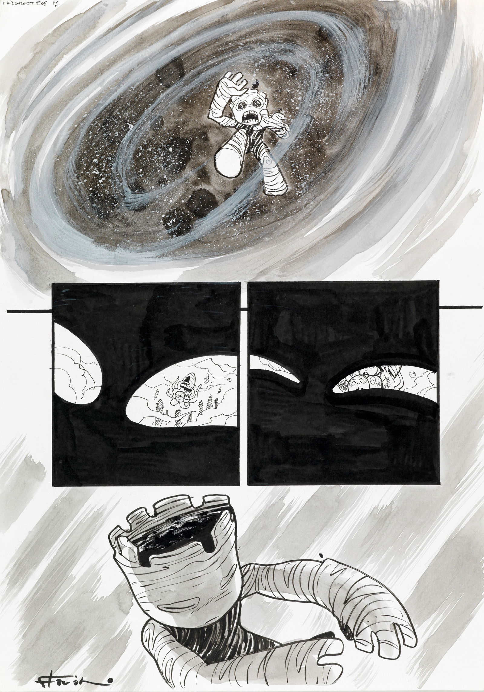 Armentaro Flaviano - "I Am Groot - The Forgotten Door", 2017: Armentaro Flaviano - "I Am Groot - The Forgotten Door", 2017 ITA china e acquerello su cartoncino30 x 42 cm Tavola originale realizzata da Armentaro per "The Forgotten Door", edita