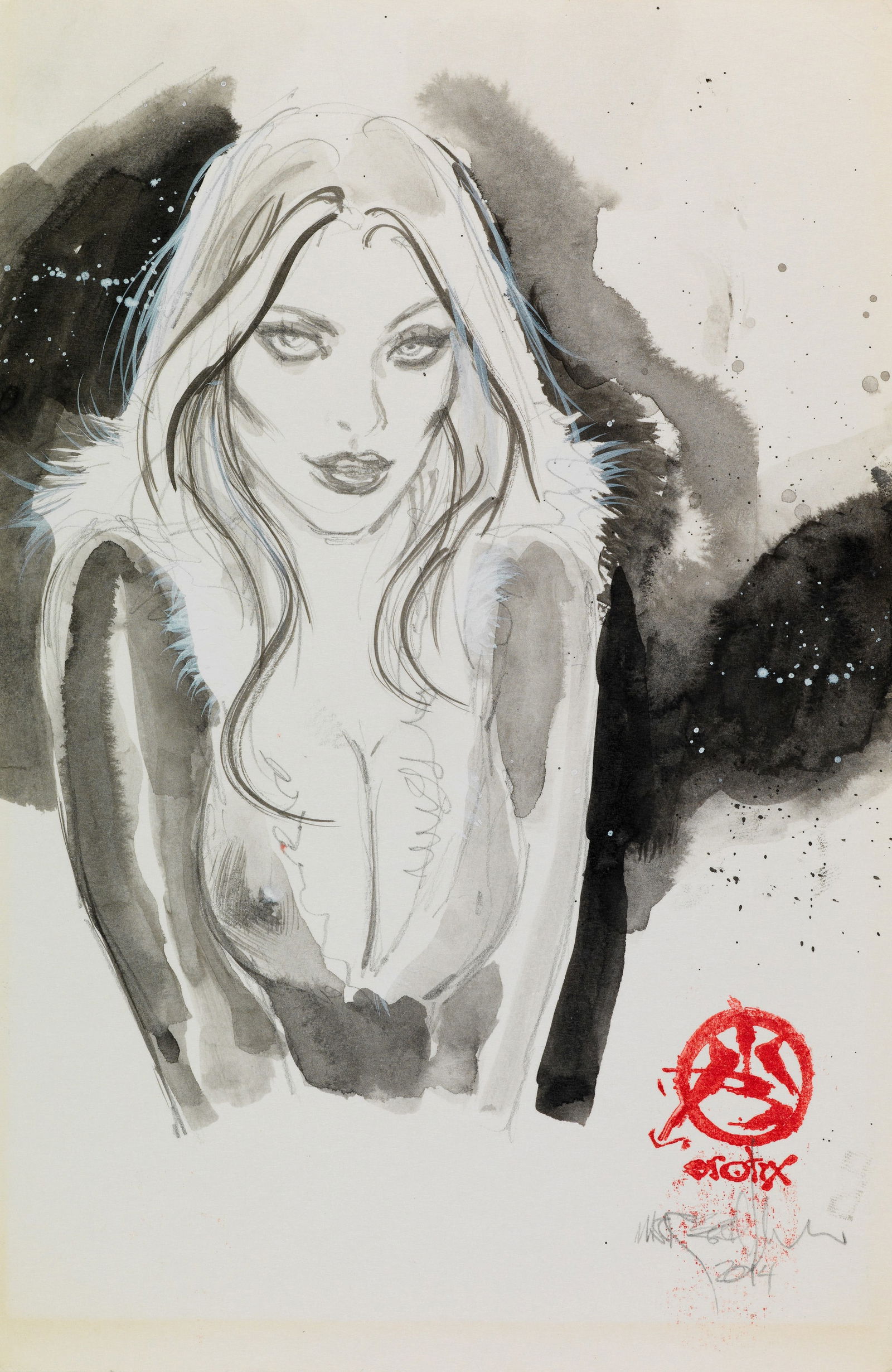 Beachum Mark - "Catwoman", 2014: Beachum Mark - "Catwoman", 2014 ITA matita e acquerello su cartone17,5 x 27 cm Firmato e datato.________________________________________________________________ENG pencil and watercolor on c