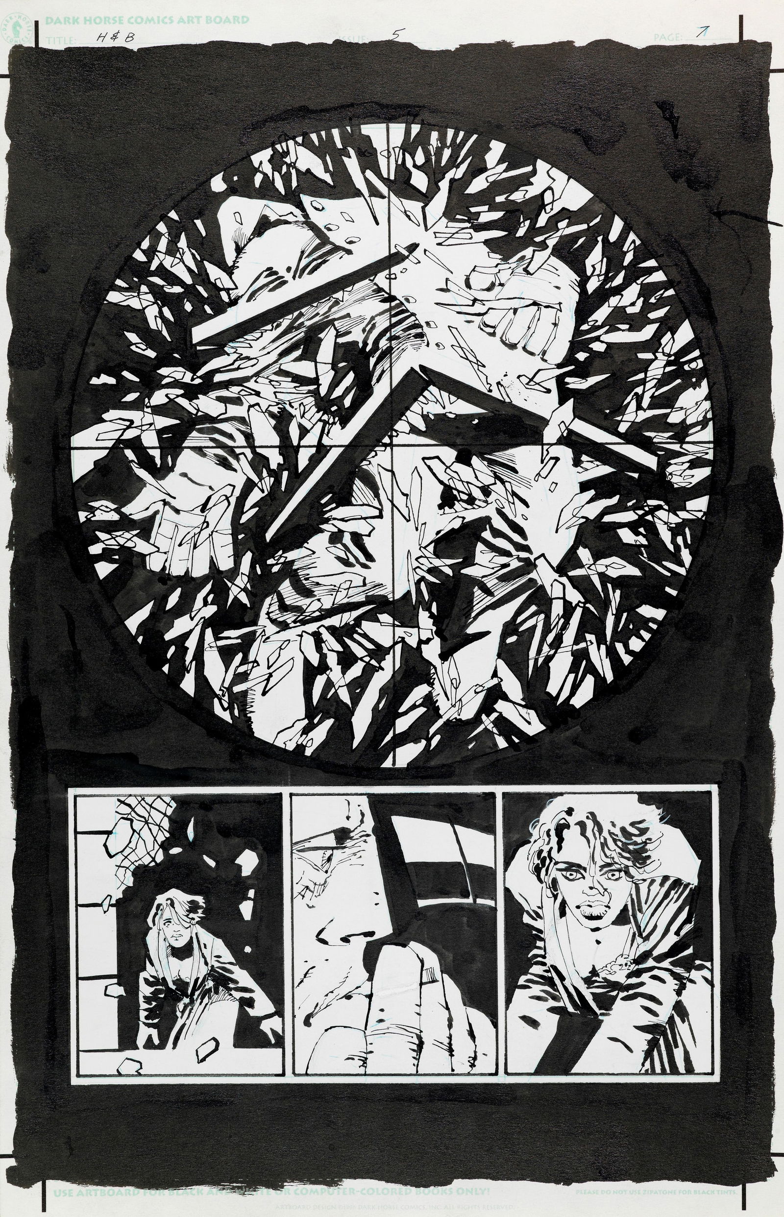 Miller Frank - "Sin City - Hell and Back", 1999: Miller Frank - "Sin City - Hell and Back", 1999 ITA matita e china su cartoncino28 x 43 cm Tavola originale realizzata da Miller per il quinto numero della miniserie "Sin City - Hell and