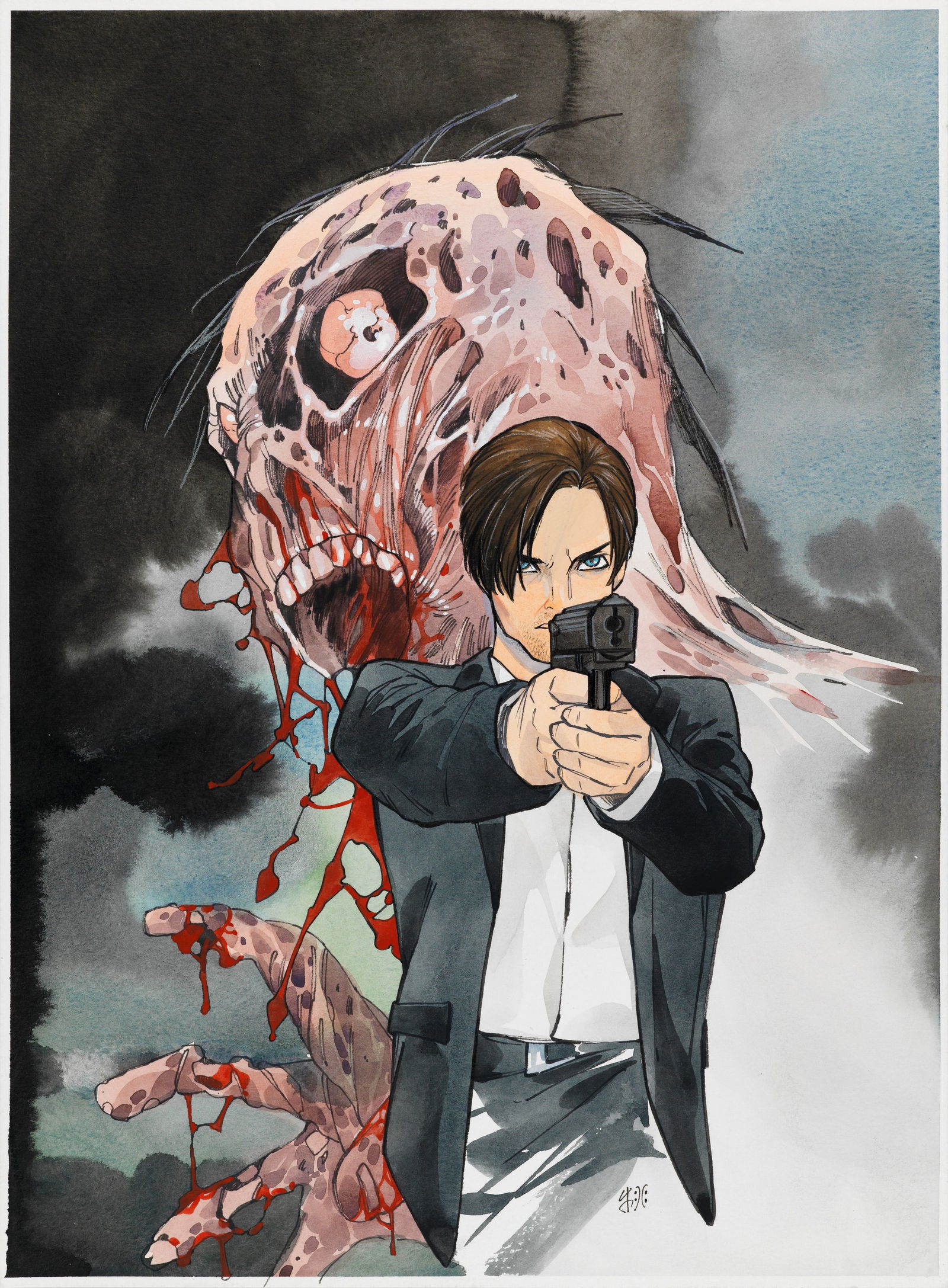 Peach Momoko - "Resident Evil: Infinite Darkness - The Beginning", 2023: Peach Momoko - "Resident Evil: Infinite Darkness - The Beginning", 2023 ITA tempera su cartoncino28 x 38 cm Originale di copertina realizzato da Peach Momoko per "Resident Evil: Infinite