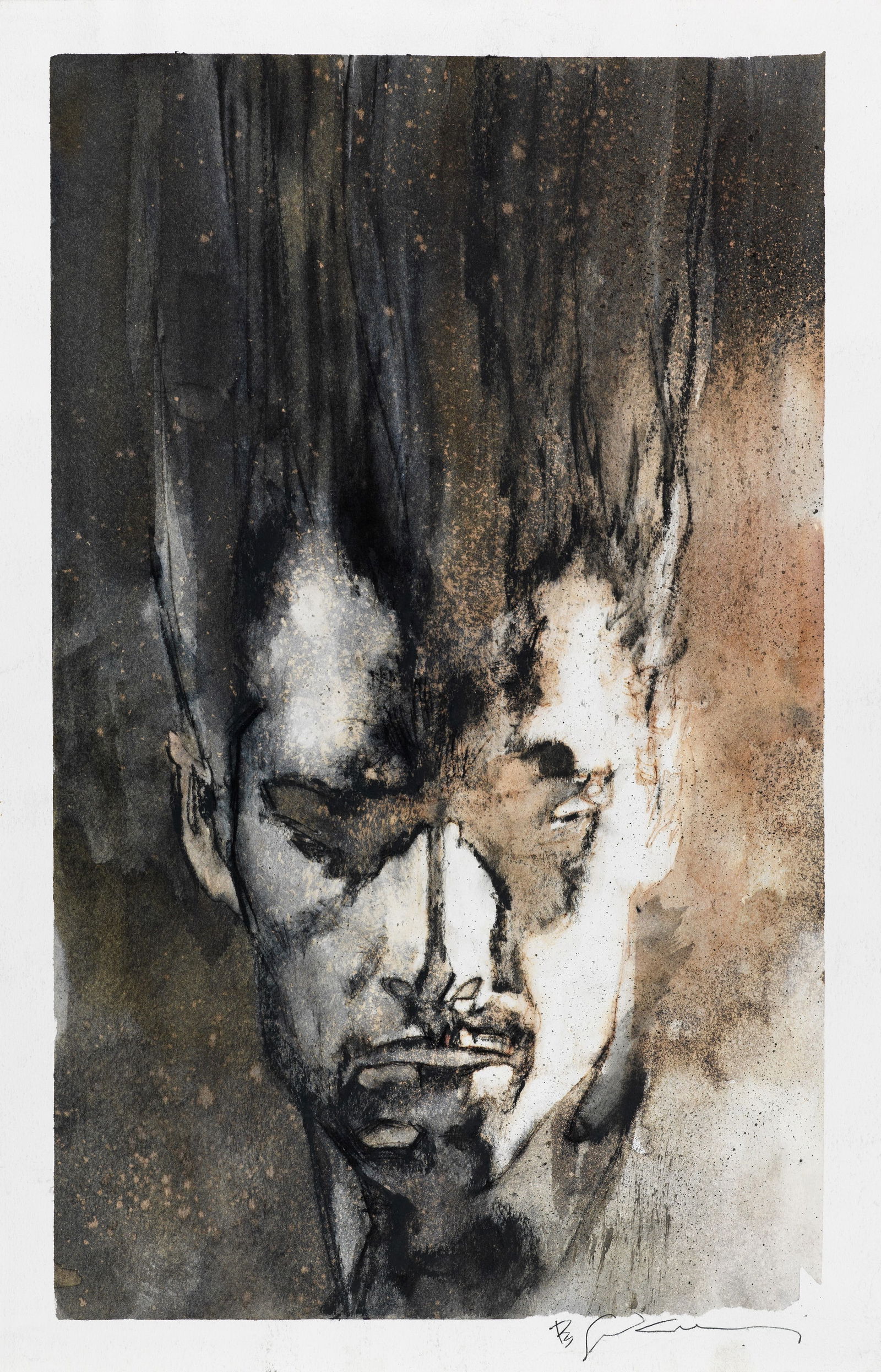 Sienkiewicz Bill - "Legion n. 1", 2018: Sienkiewicz Bill - "Legion n. 1", 2018 ITA tecnica mista su cartoncino28 x 43 cm Originale di copertina realizzato da Sienkiewicz per "Legion" n. 1, edito dalla Marvel nel 2018.