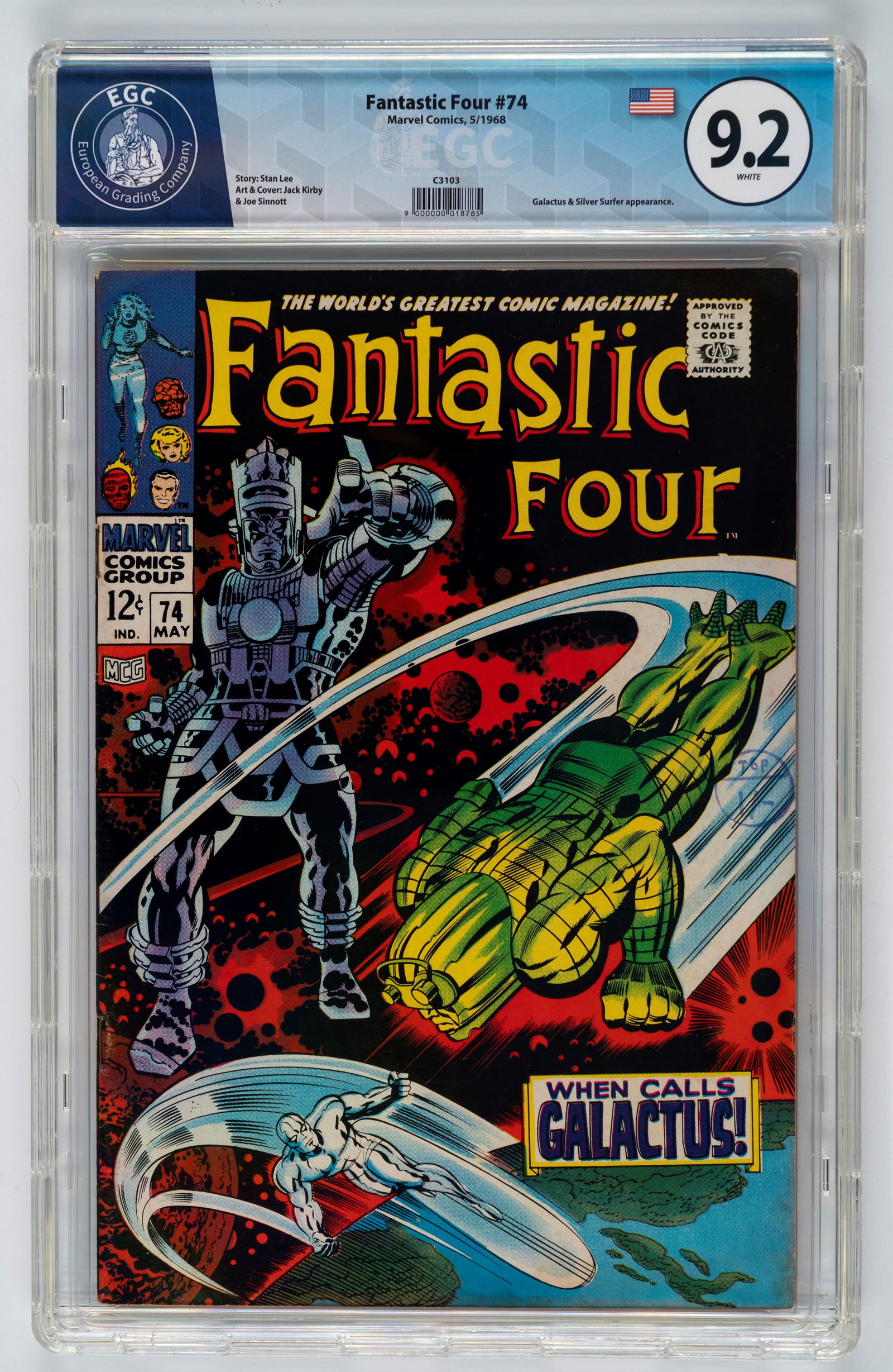 Marvel Comics - Fantastic Four #74 - 9.2 EGC, May 1968 (1 of 2)