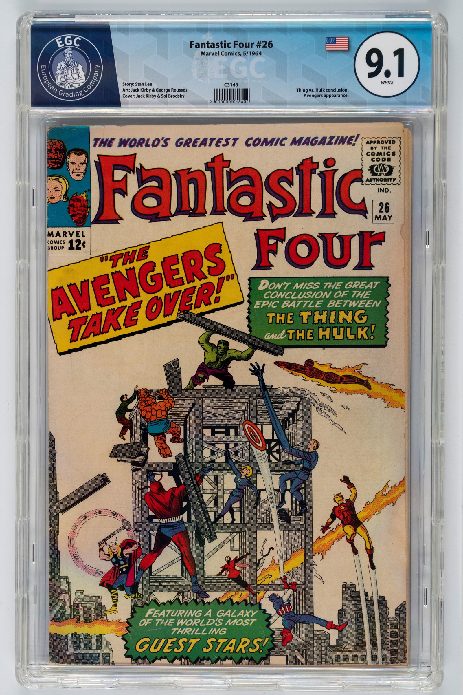 Marvel Comics - Fantastic Four #26 - 9.1 EGC, April 1964 (1 of 2)