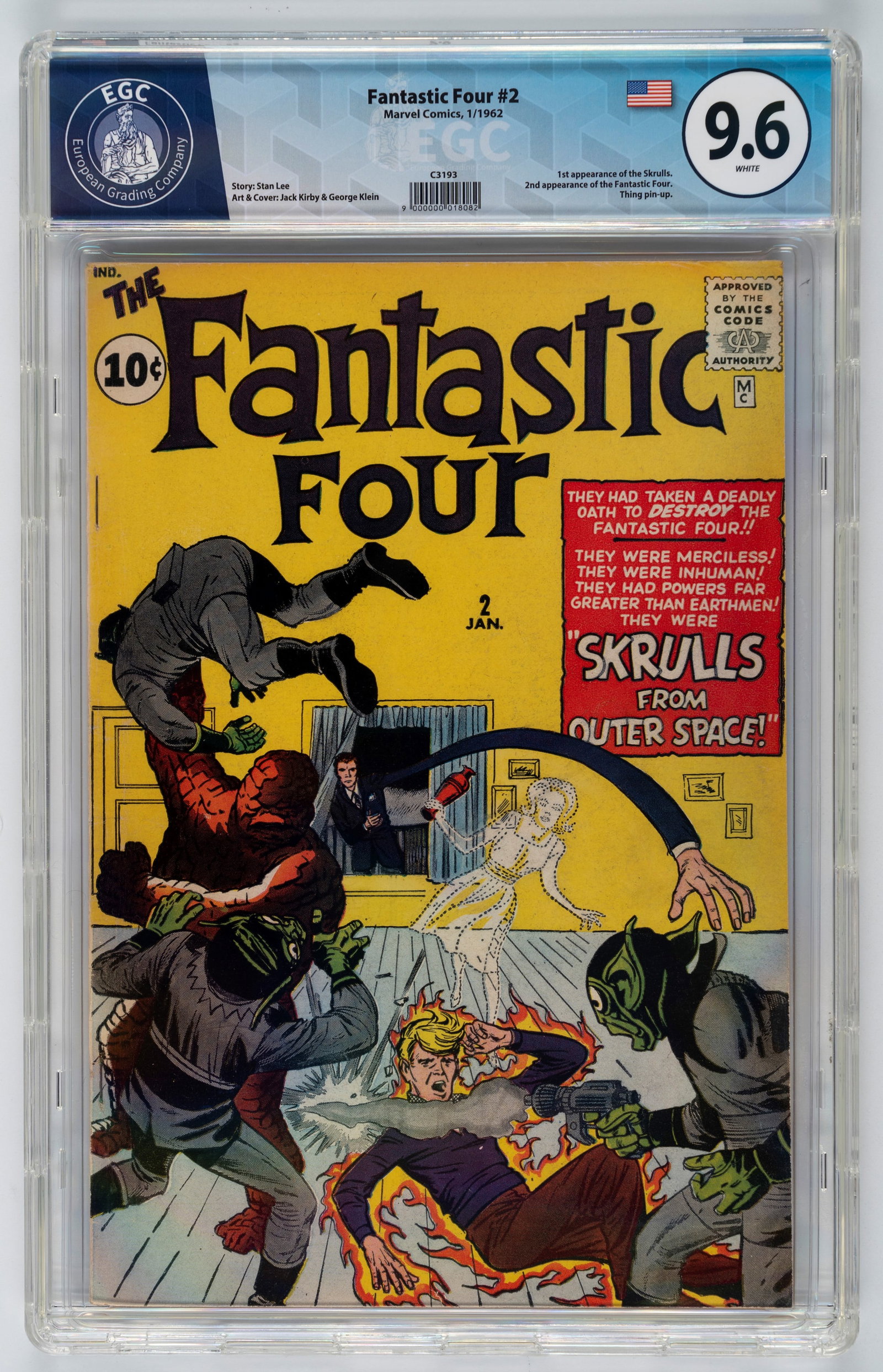 Marvel Comics - Fantastic Four #2 - 9.6 EGC, January 1962 (1 of 1)
