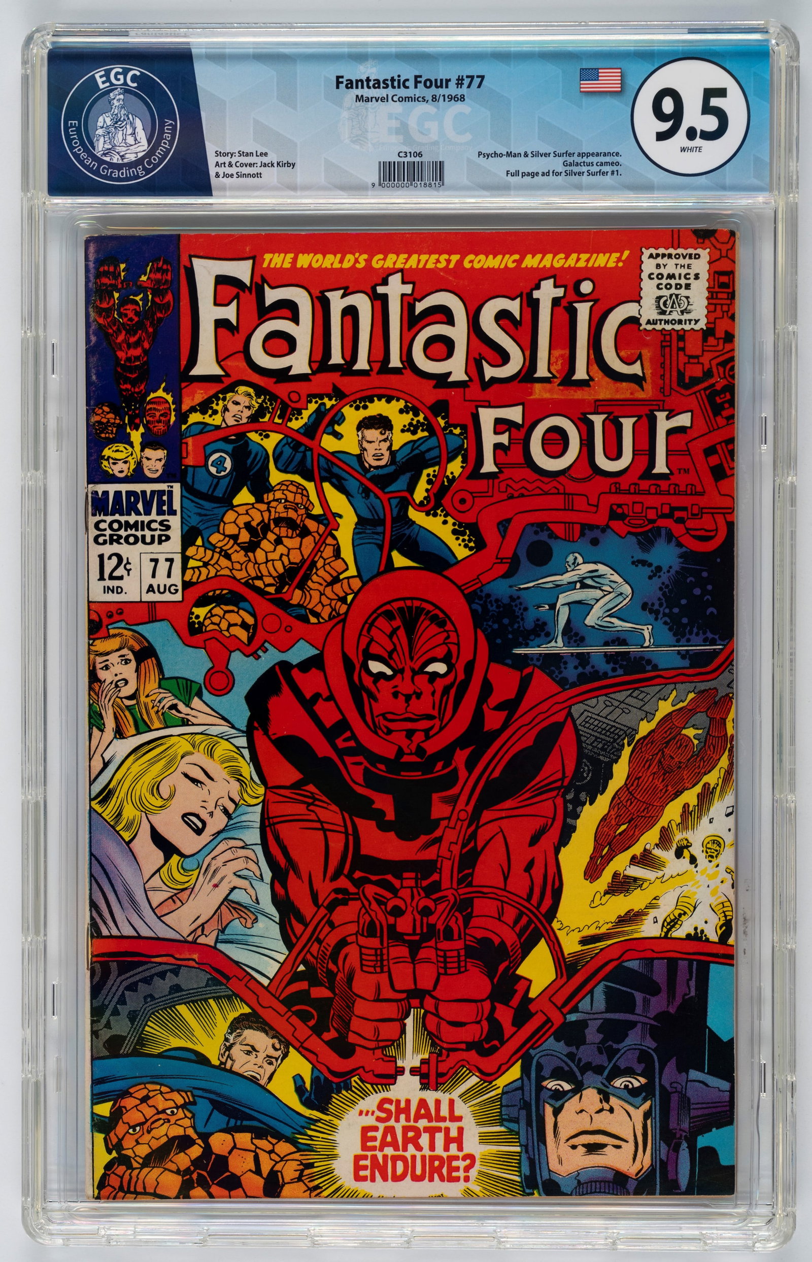 Marvel Comics - Fantastic Four #77 - 9.5 EGC, August 1968 (1 of 2)