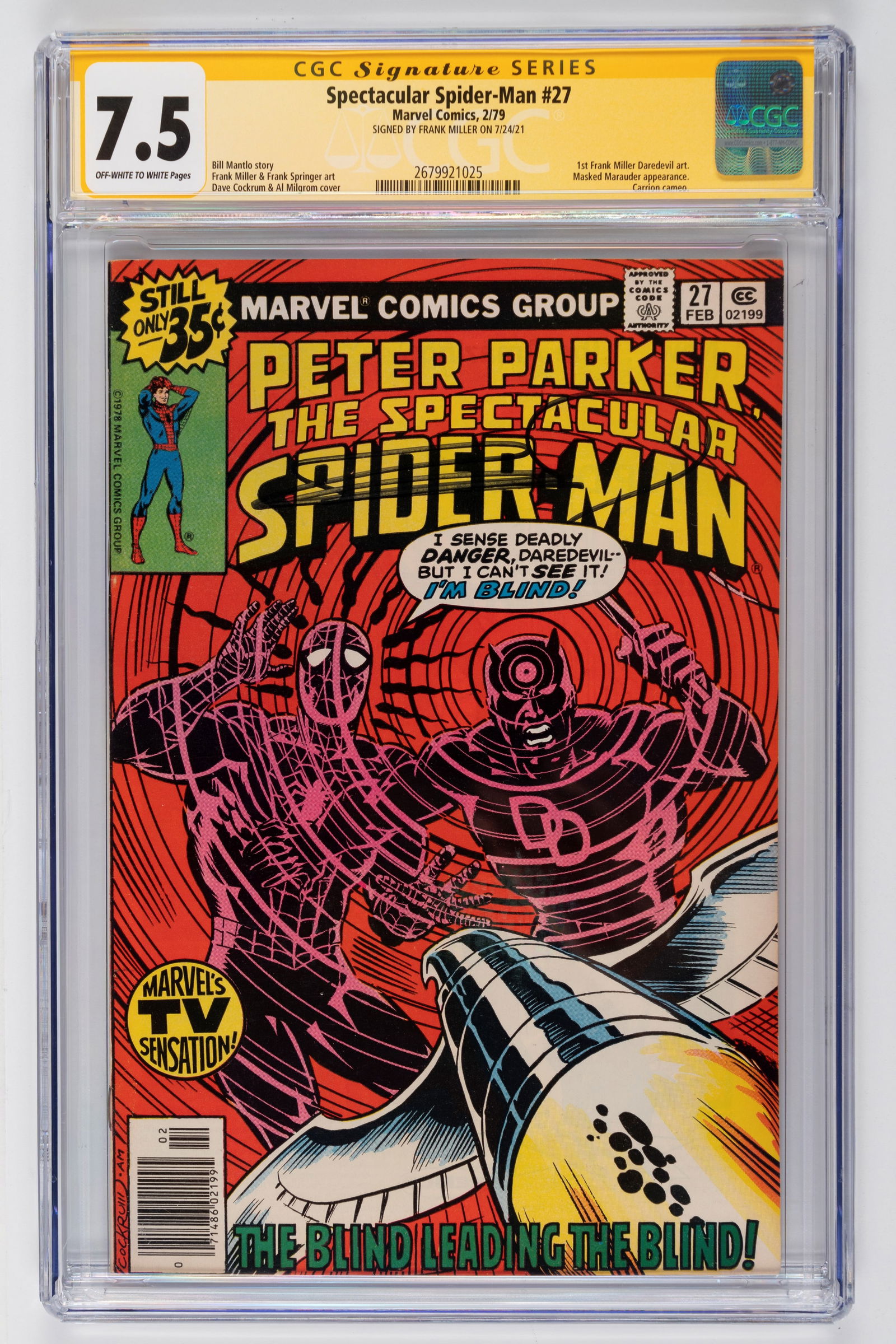 Frank Miller - Graded Comic - Signed - The Spectacular Spider-Man #27 - CGC 7.5 (1 of 2)