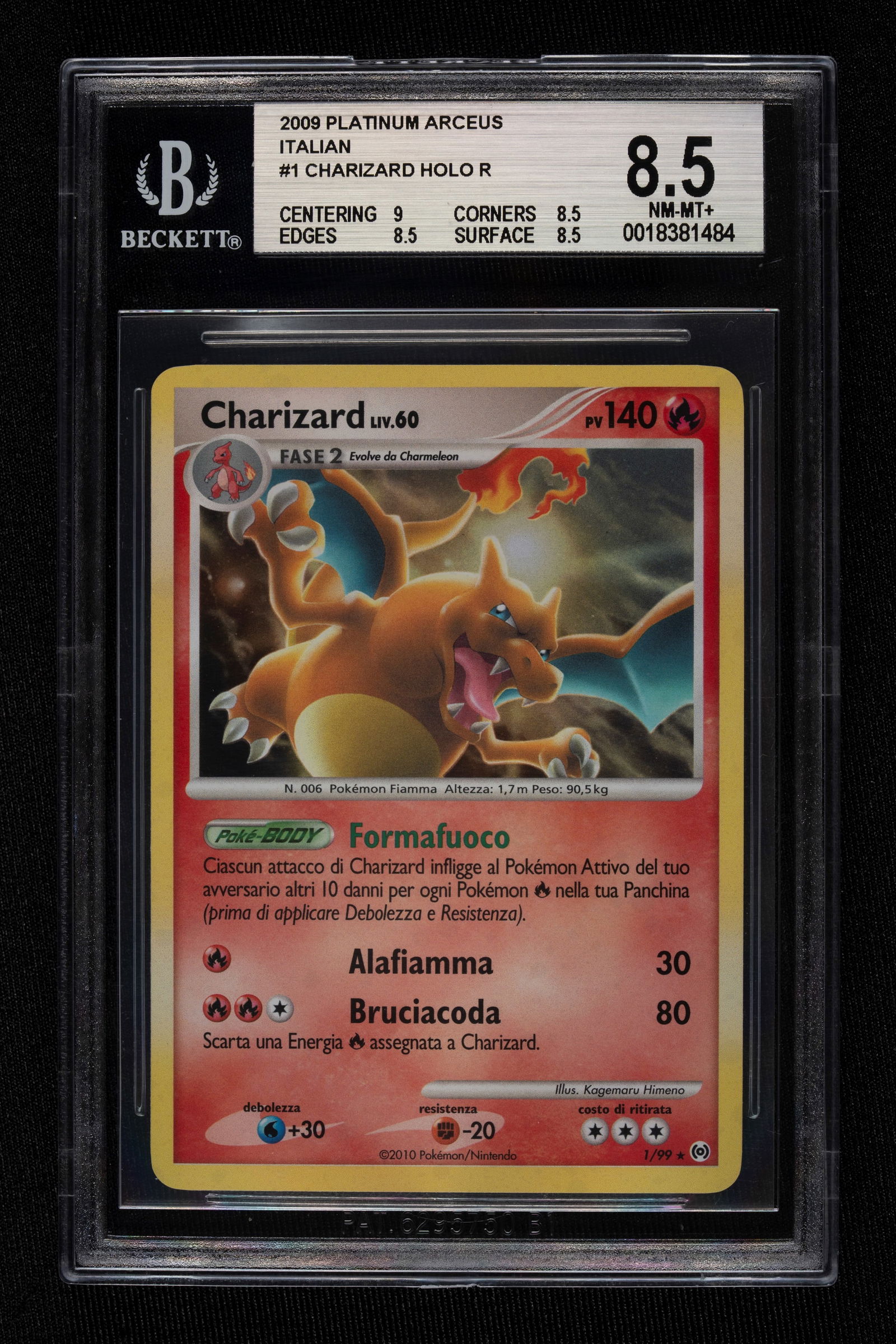 Pokémon - Pokemon - Charizard LV.60 Holo ITALIAN - BGS 8.5 (1 of 2)