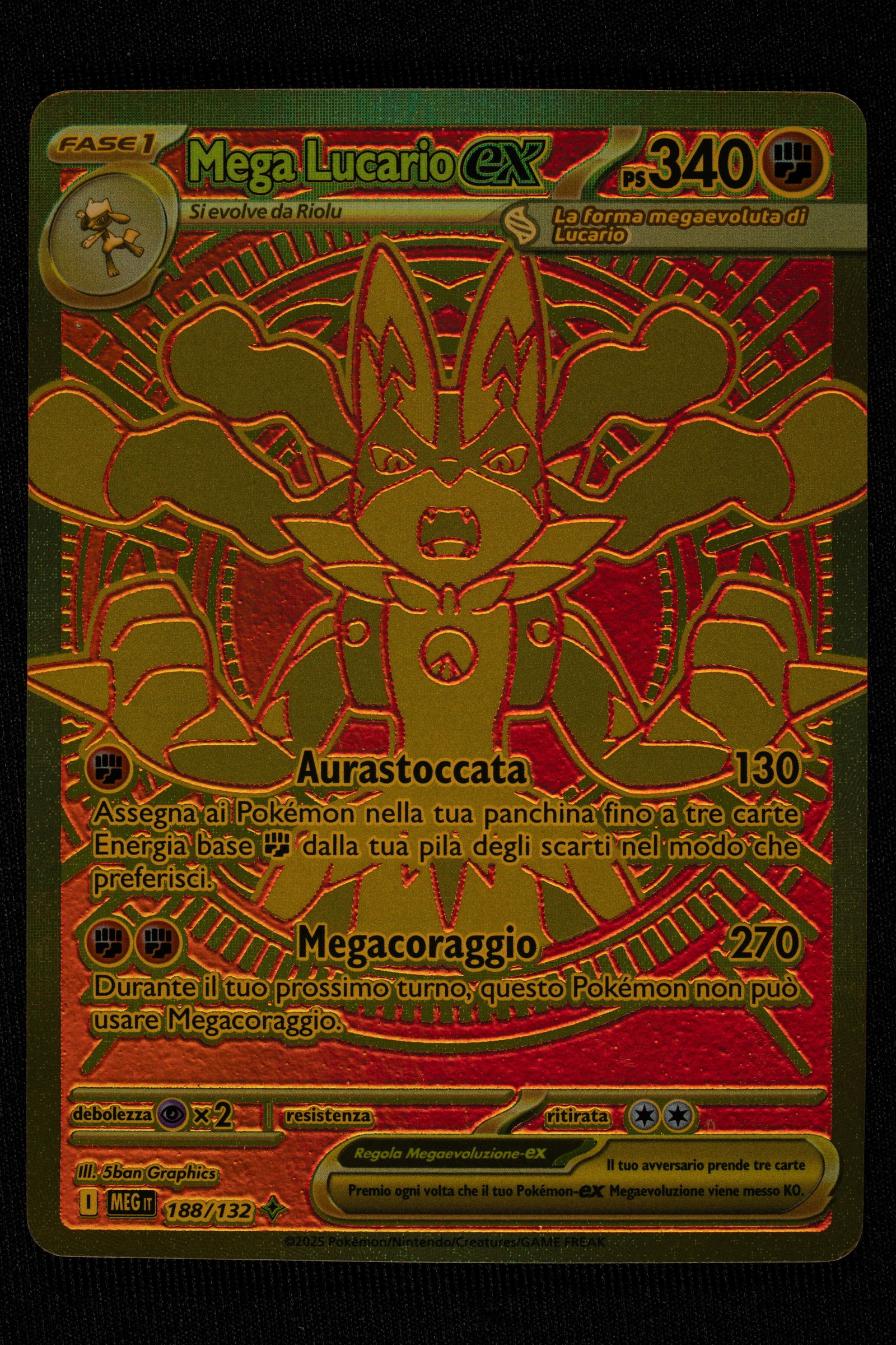 Pokémon - Pokemon - Mega Lucario Ex Gold Italian - RAW (1 of 2)