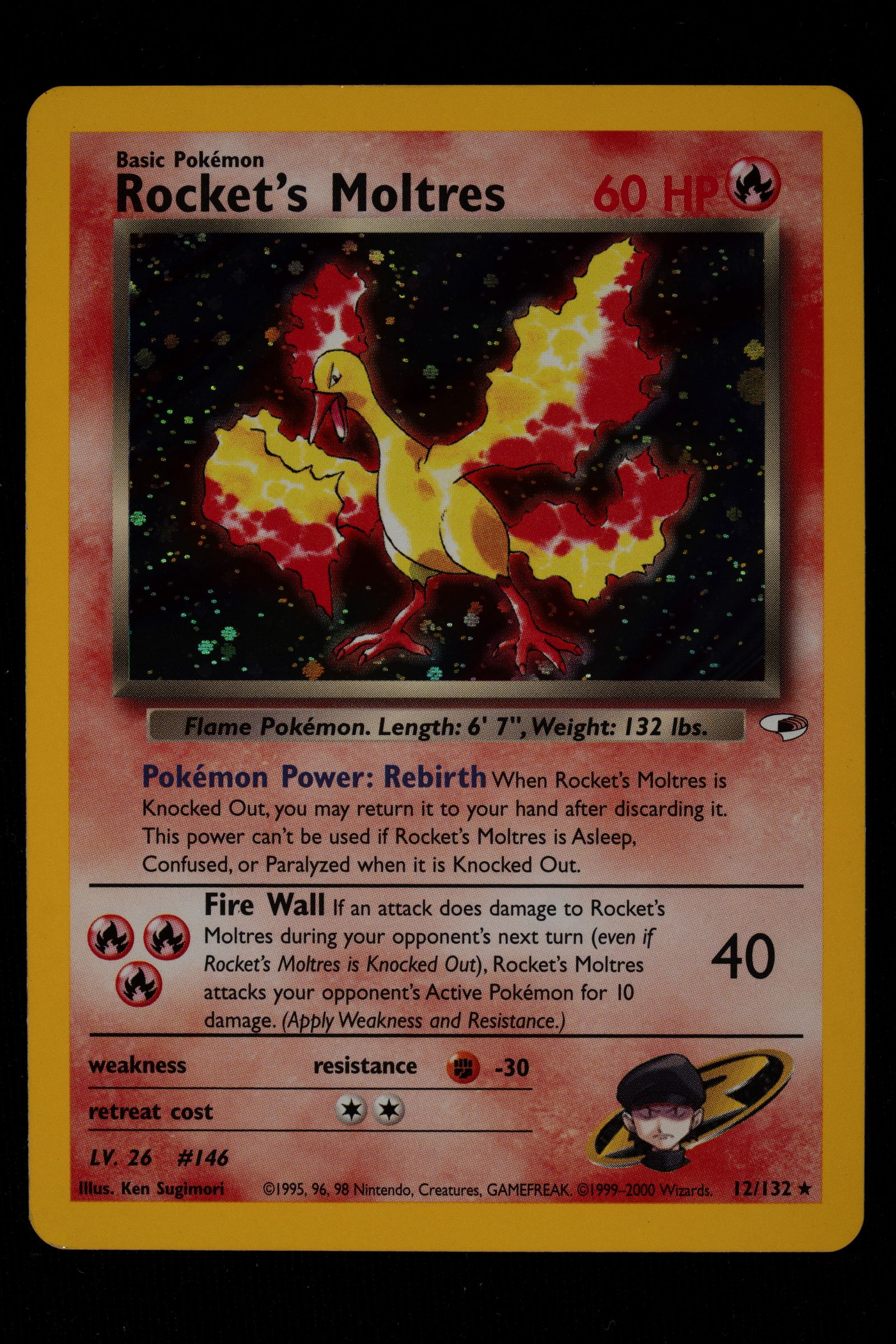 Pokémon - Rocket's Moltres Gym Heroes Holo English - RAW (1 of 2)