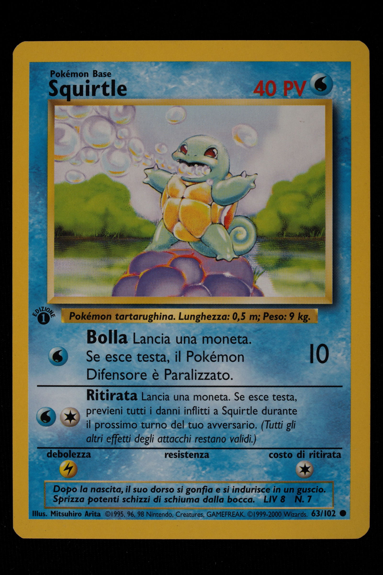 Pokémon - Squirtle Core Set 1st Edition Italian - RAW (Near Mint): In an elite market, the difference between a common piece and a valuable investment lies in the details: this Italian-language Squirtle 1st Edition represents the absolute pinnacle of vintage collecti