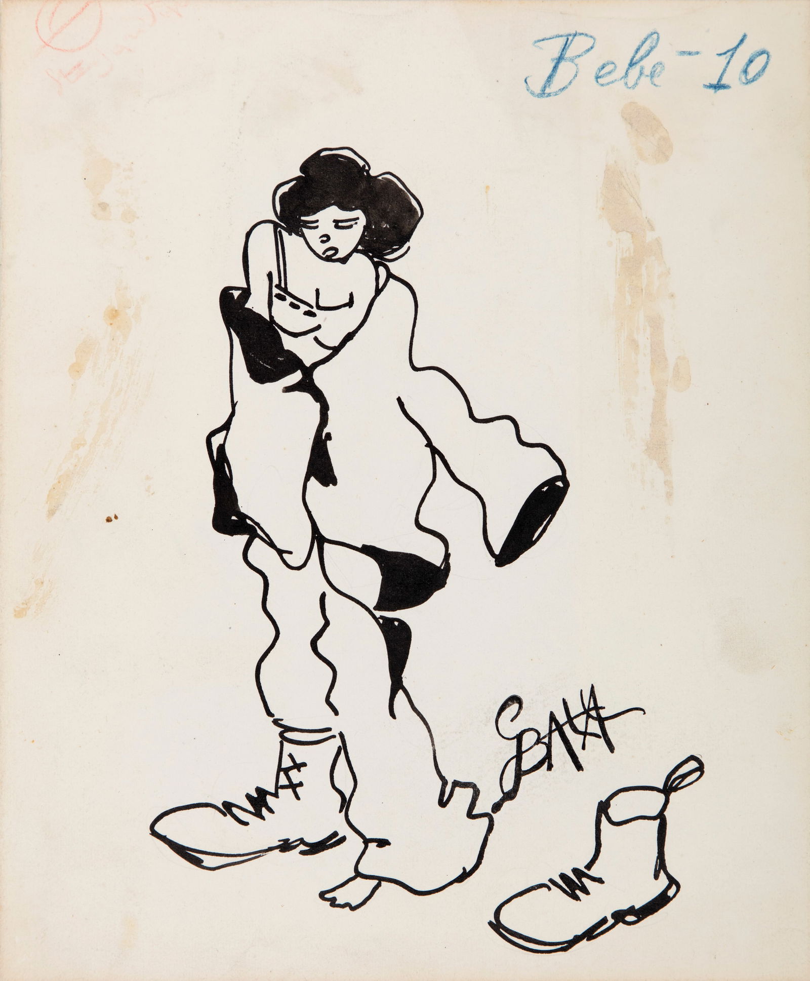 G. Balla - "Signor sì", 1918: G. Balla - "Signor sì", 1918 ITA matita e china su cartoncino, a) 22 x 26,5 cm b) 14 x 24 cm c) 8,5 x 26,5 cm d) 9,5 x 20 cm Lotto composto da 4 disegni originali realizzati da Balla edi