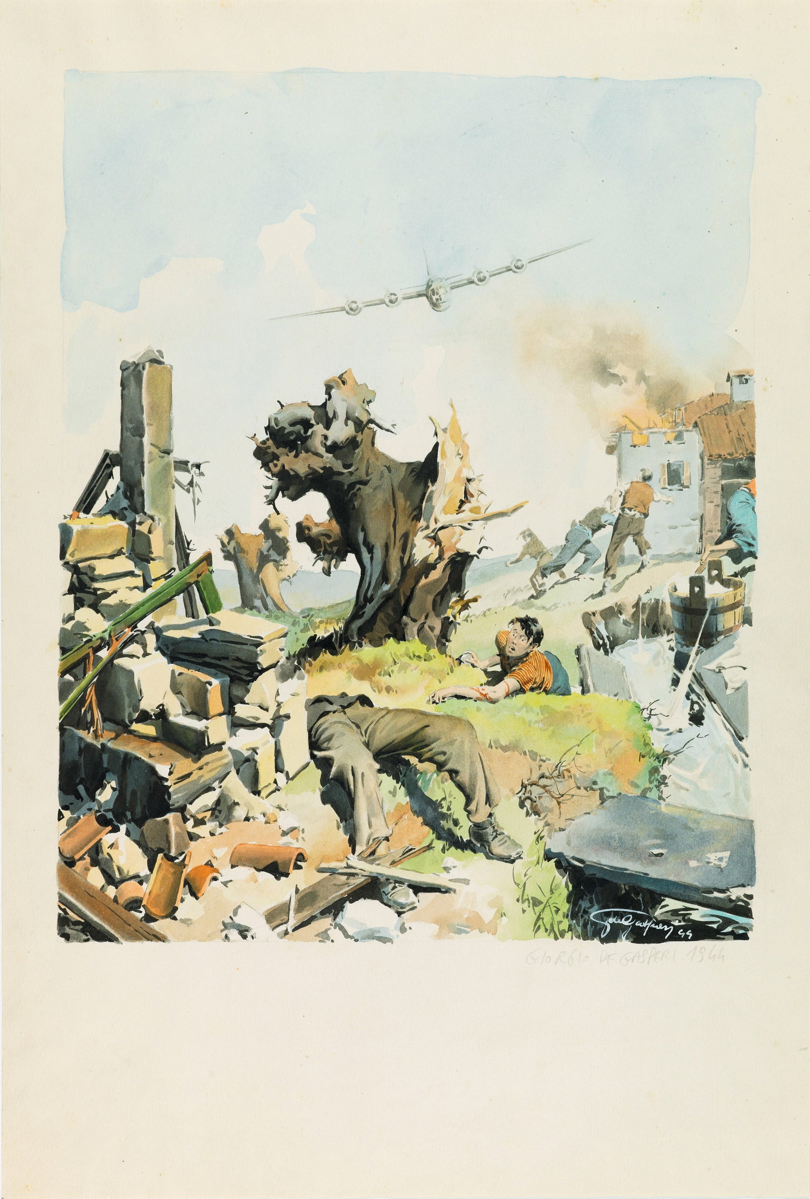De Gaspari Giorgio - "Attacco aereo", 1944 (1 of 1)
