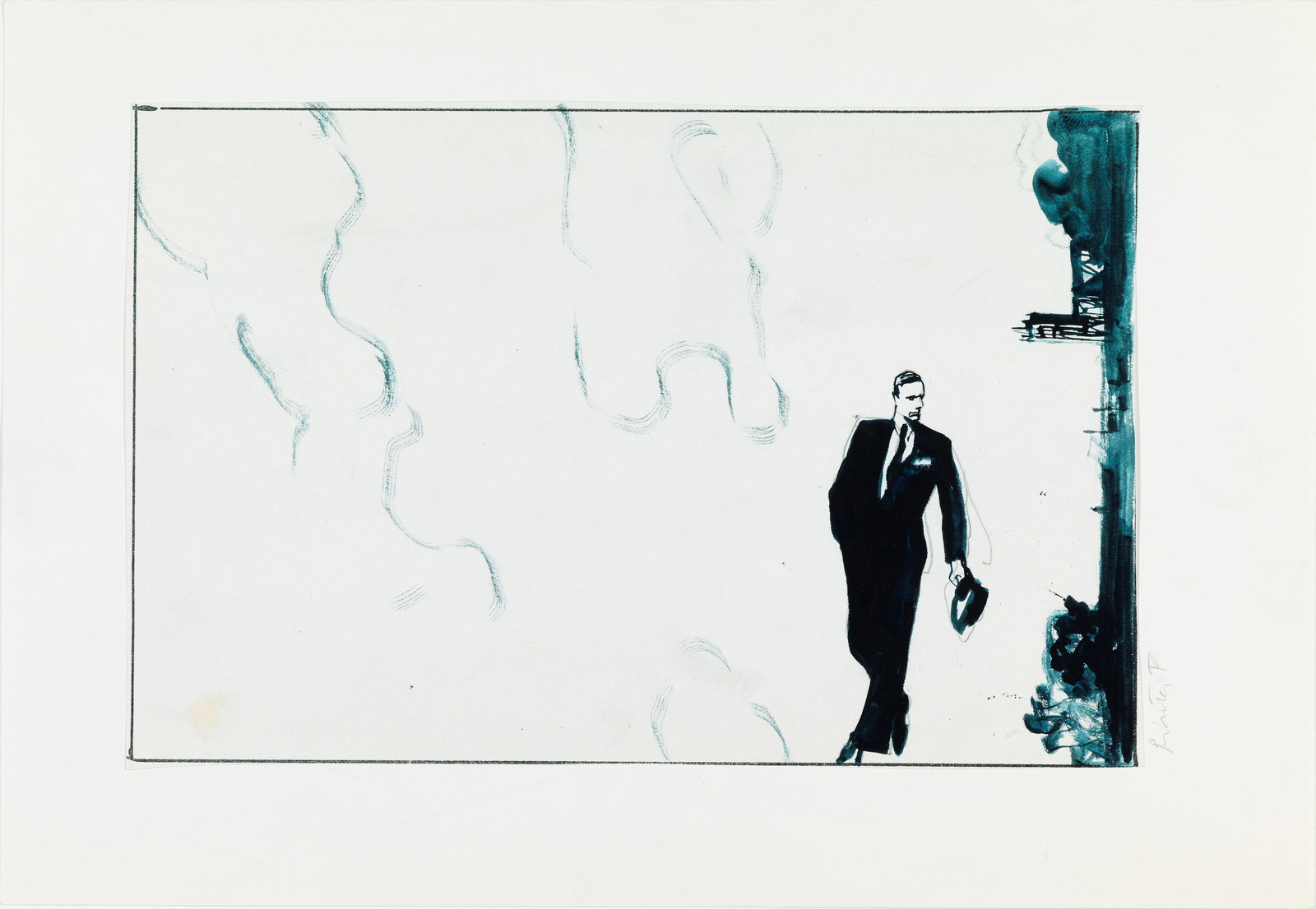 Pintér Ferenc - "Fumo di Londra", anni 80: Pintér Ferenc - "Fumo di Londra", anni 80 ITA matita e acquerello su cartoncino, 21 x 30 cm Firmato.________________________________________________________________ENG pencil and waterc