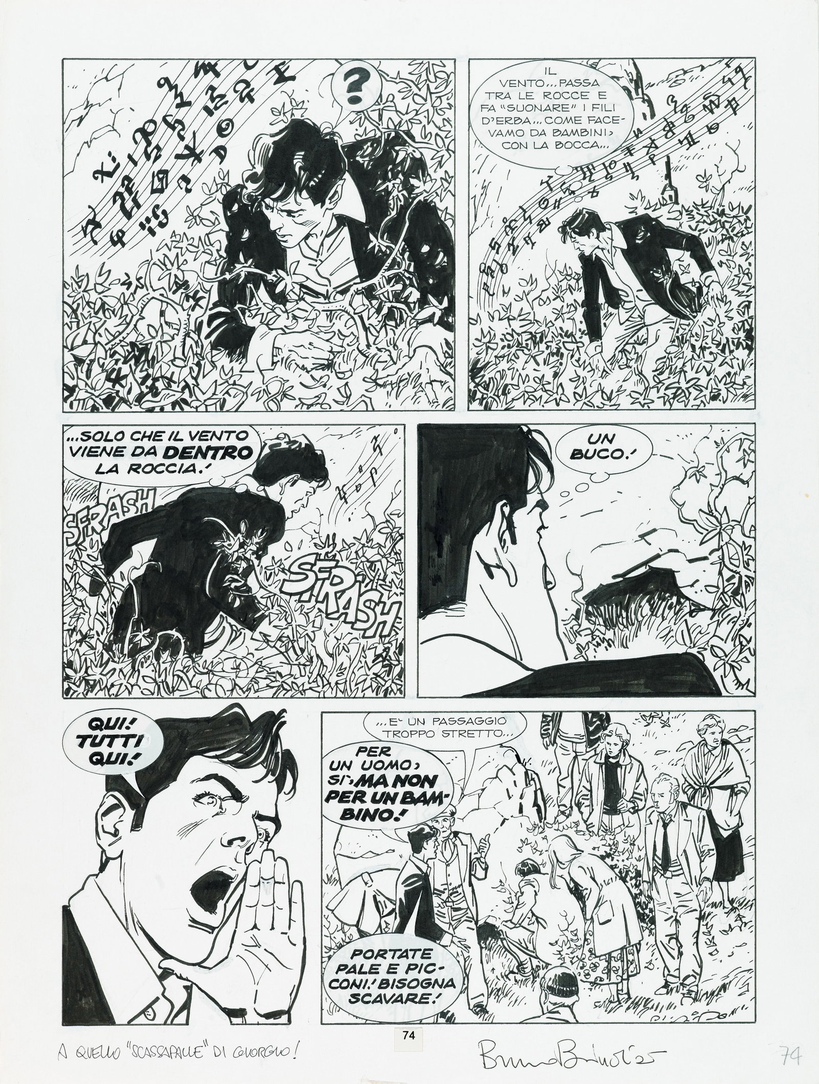 Brindisi Bruno - "Dylan Dog - Lassù qualcuno ci chiama", 1998: Brindisi Bruno - "Dylan Dog - Lassù qualcuno ci chiama", 1998 ITA matita e china su cartoncino, 30 x 40 cm Tavola originale realizzata da Brindisi per "Lassù qualcuno ci chiama&