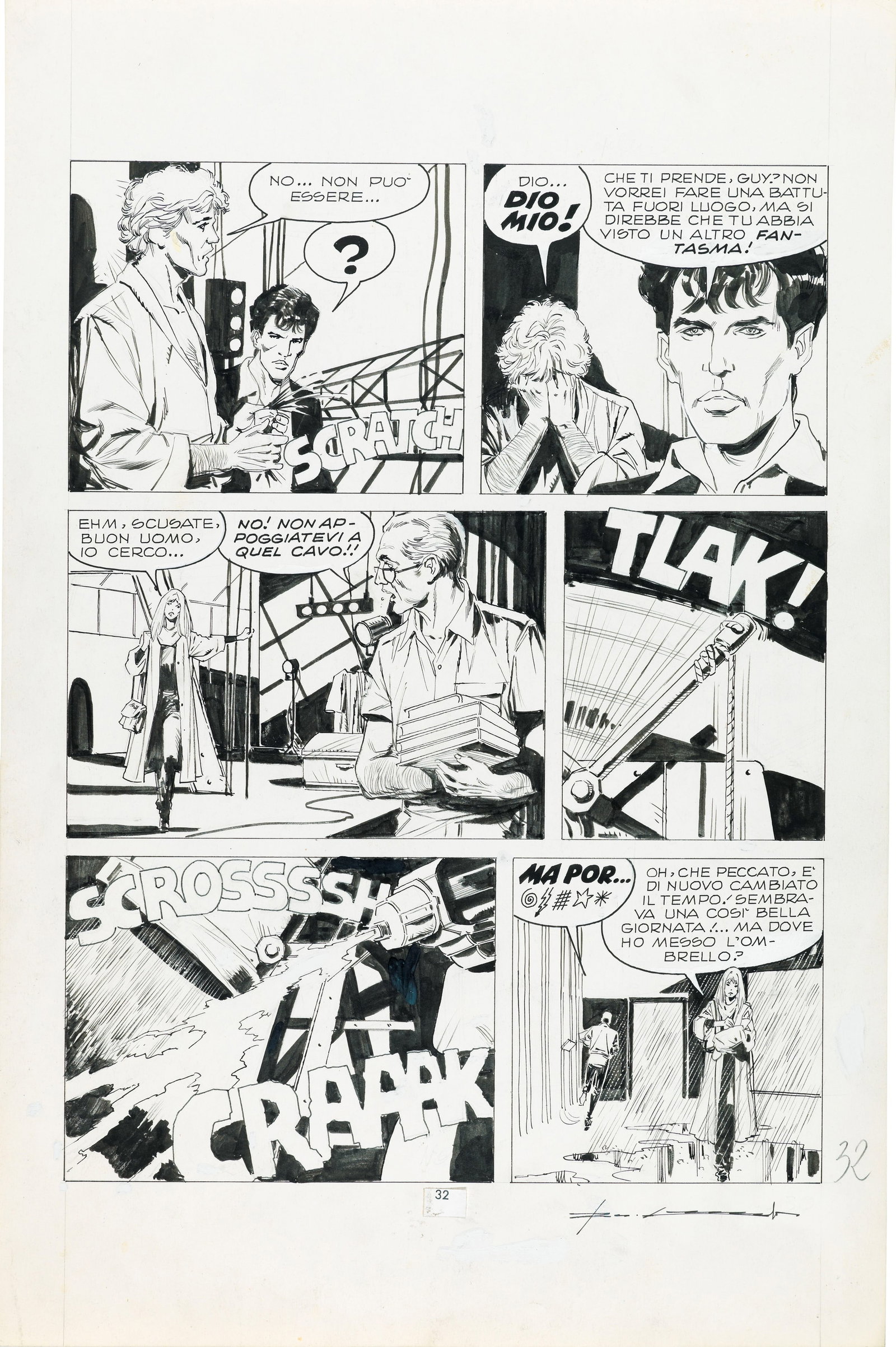 Roi Corrado - "Dylan Dog - Il fantasma di Anna Never", 1987: Roi Corrado - "Dylan Dog - Il fantasma di Anna Never", 1987 ITA matita e china su cartoncino, 27 x 41 cm Tavola originale realizzata da Roi per "Il fantasma di Anna Never" edita su Dy