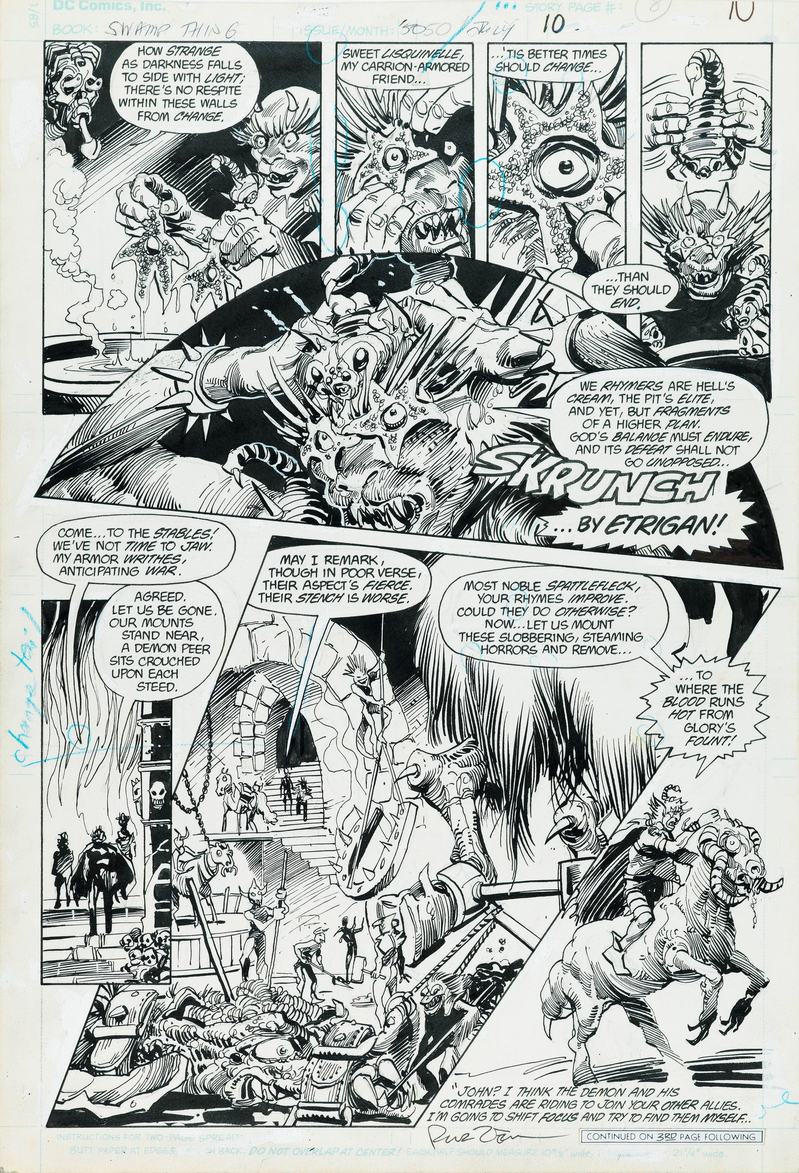 Steve Bissette & Rick Veitch - "Swamp Thing - The End", 1986: Steve Bissette & Rick Veitch - "Swamp Thing - The End", 1986 ITA matita e china su cartoncino DC, 28,5 x 41 cm Tavola originale realizzata da Bissette e Veitch per "The End", edit