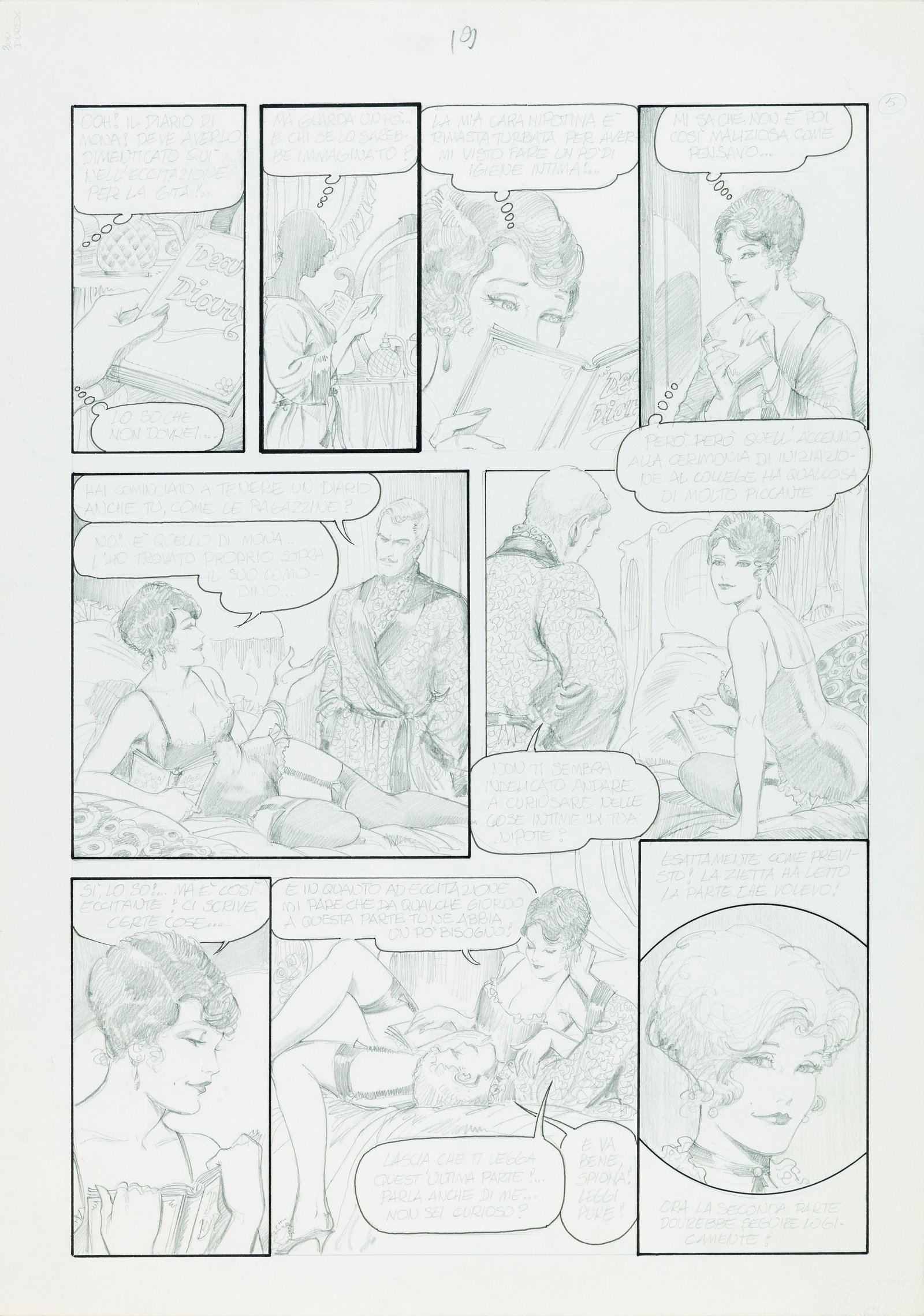 Frollo Leone - "Mona Street - Lezioni di Igiene", 1995: Frollo Leone - "Mona Street - Lezioni di Igiene", 1995 ITA matita su cartoncino, 28 x 40 cm Tavola originale realizzata da Frollo per "Lezioni di Igiene", avventura erotica della sua